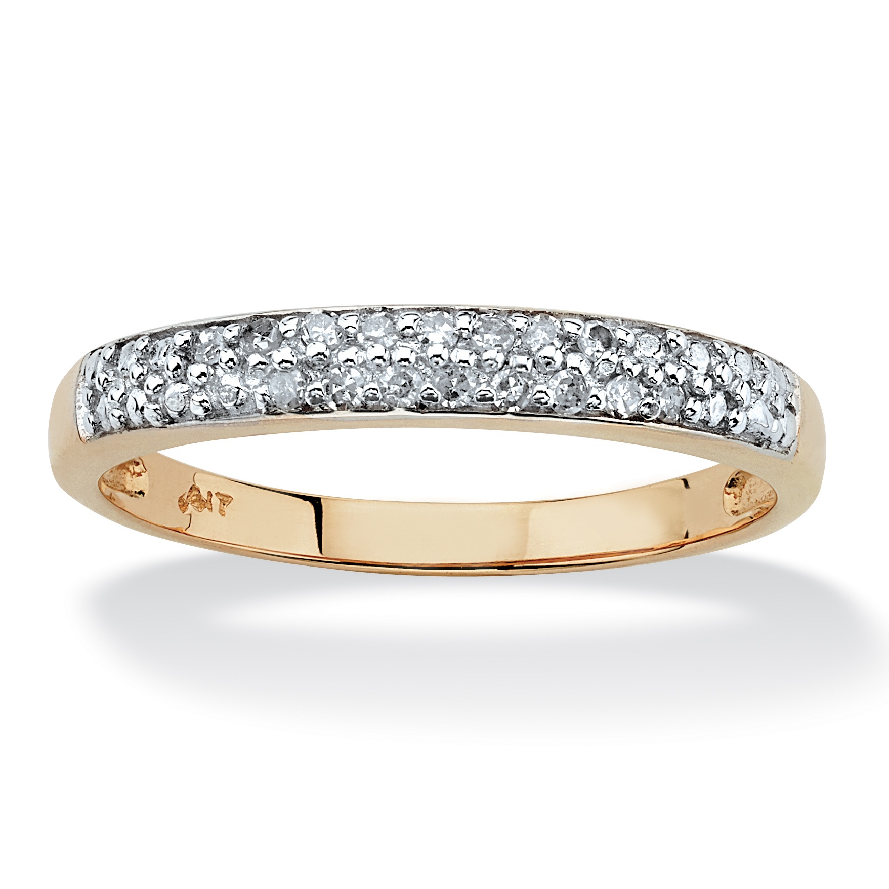 Tutone 10k Gold Double-Row Diamond Accent Ring