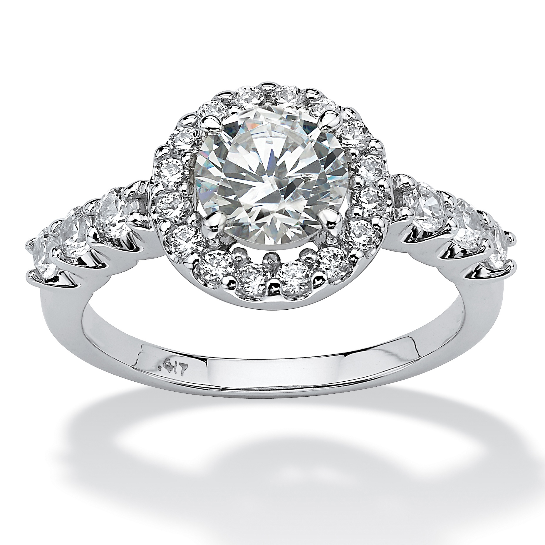 10k White Gold DiamonUltra&trade; Cubic Zirconia Anniversary Ring