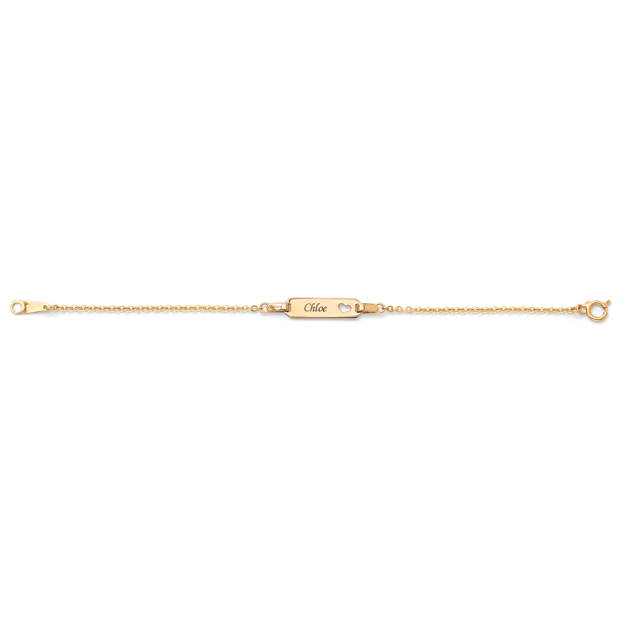 10k Gold Children's Heart Cutout ID Bracelet