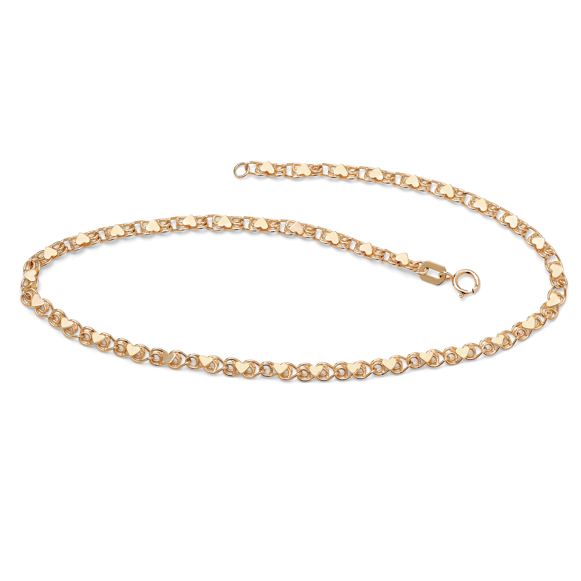 10k Gold Heart-Link Bracelet 7 1/4"