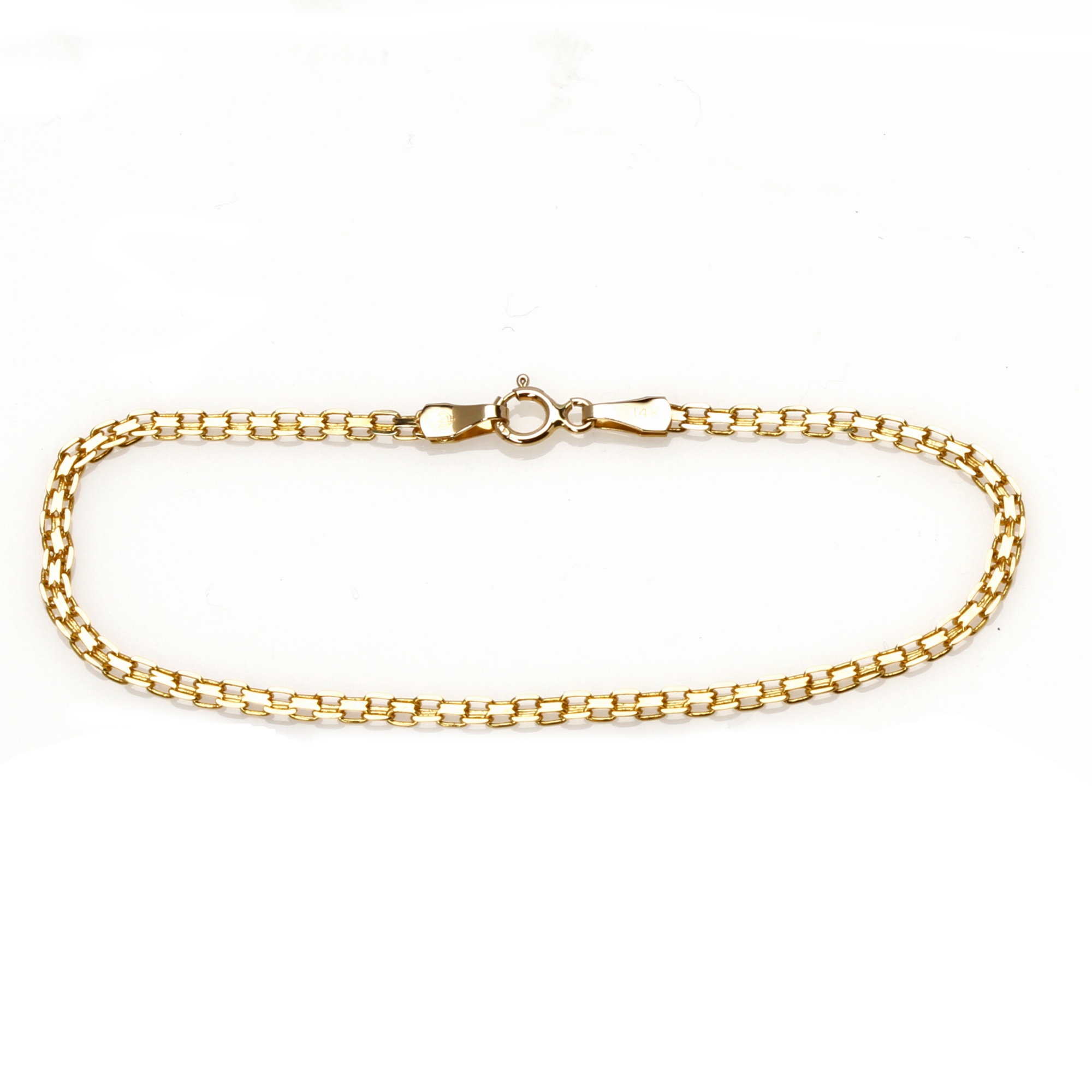 10k Gold Bismark-Link Ankle Bracelet