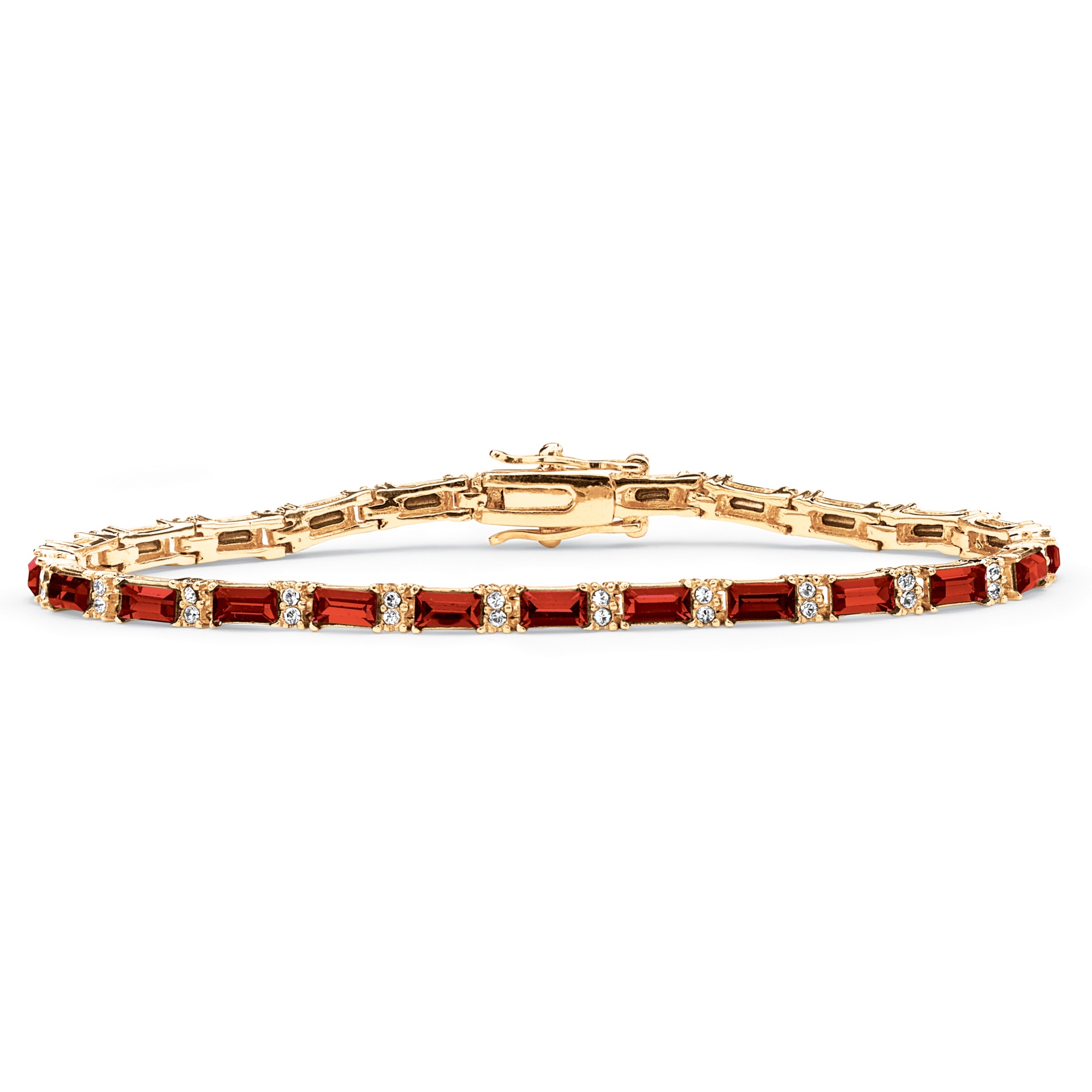 14k Gold-Plated Birthstone/Crystal Tennis Bracelet