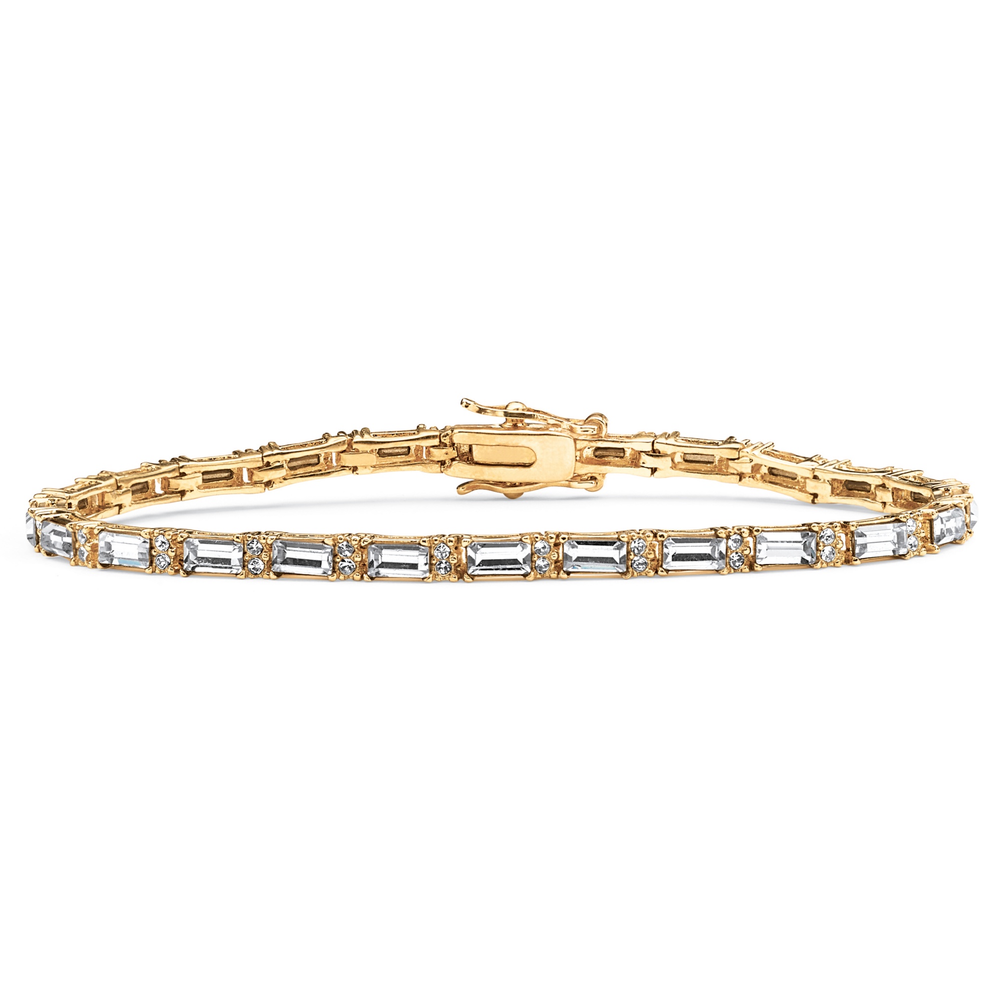 14k Gold-Plated Birthstone/Crystal Tennis Bracelet