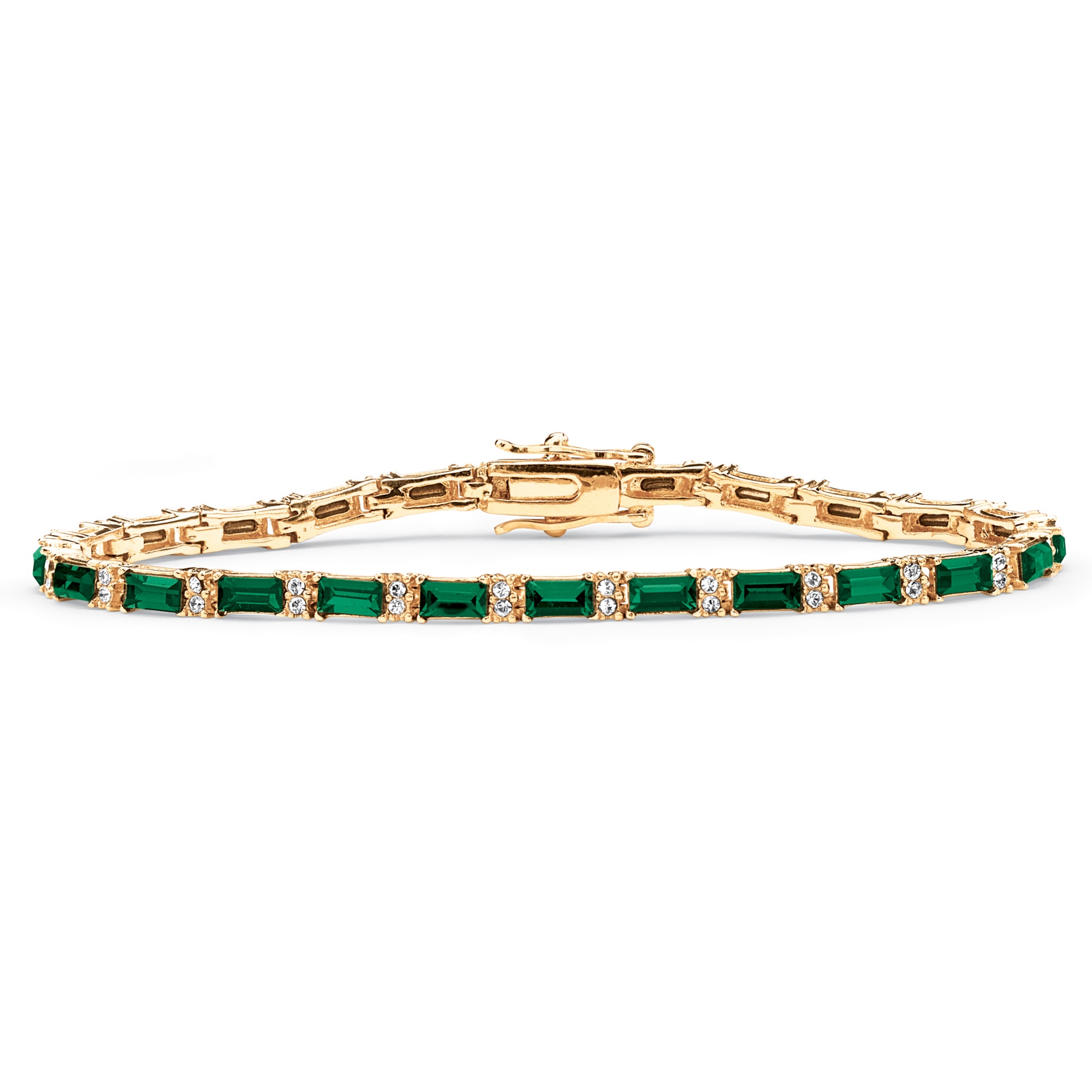 14k Gold-Plated Birthstone/Crystal Tennis Bracelet