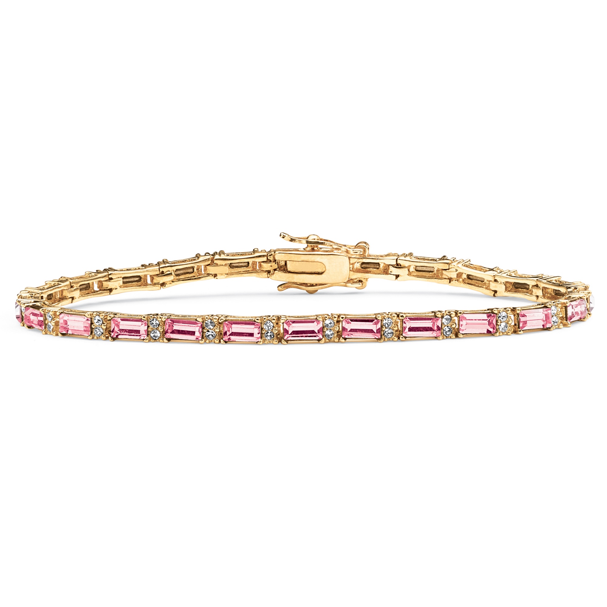14k Gold-Plated Birthstone/Crystal Tennis Bracelet