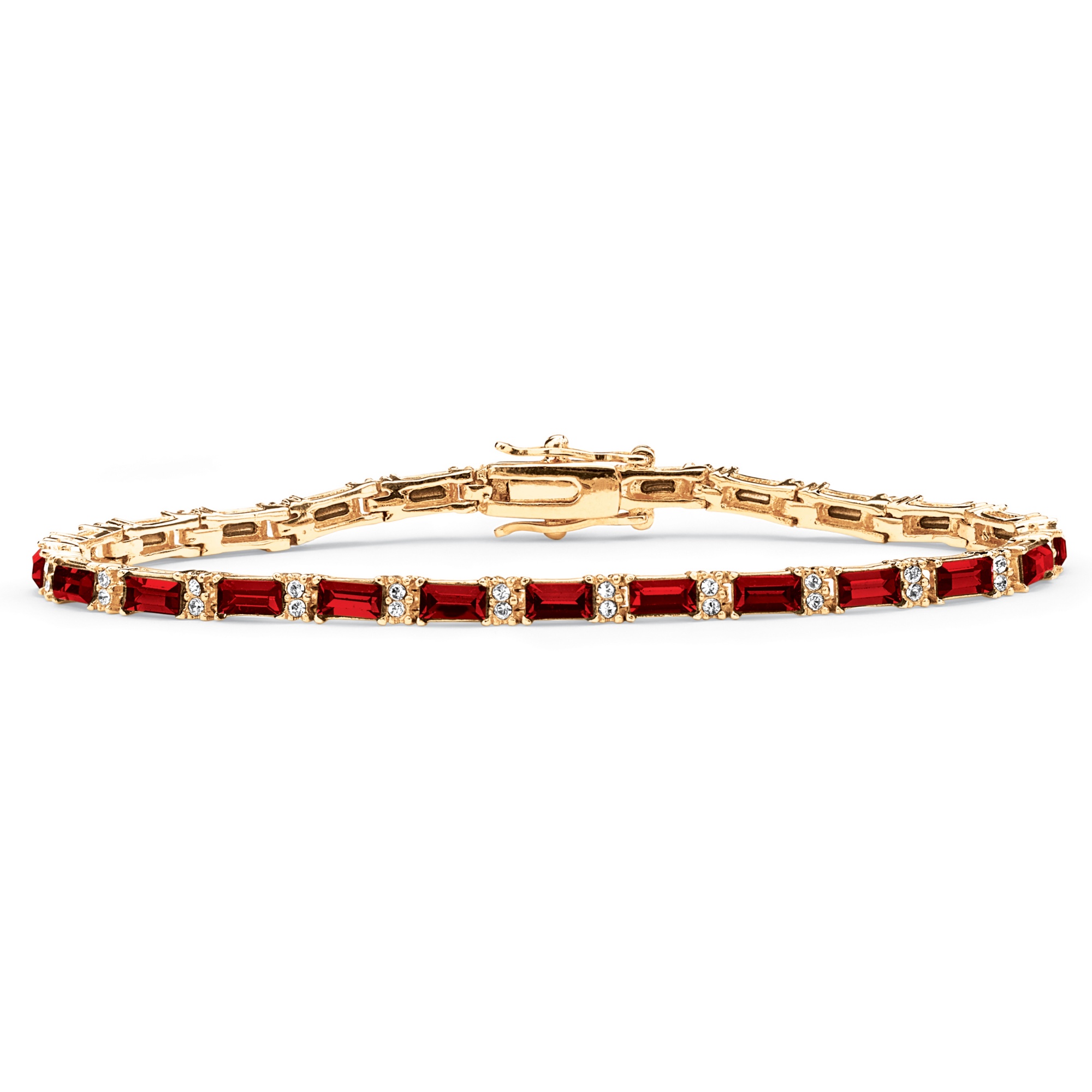 14k Gold-Plated Birthstone/Crystal Tennis Bracelet