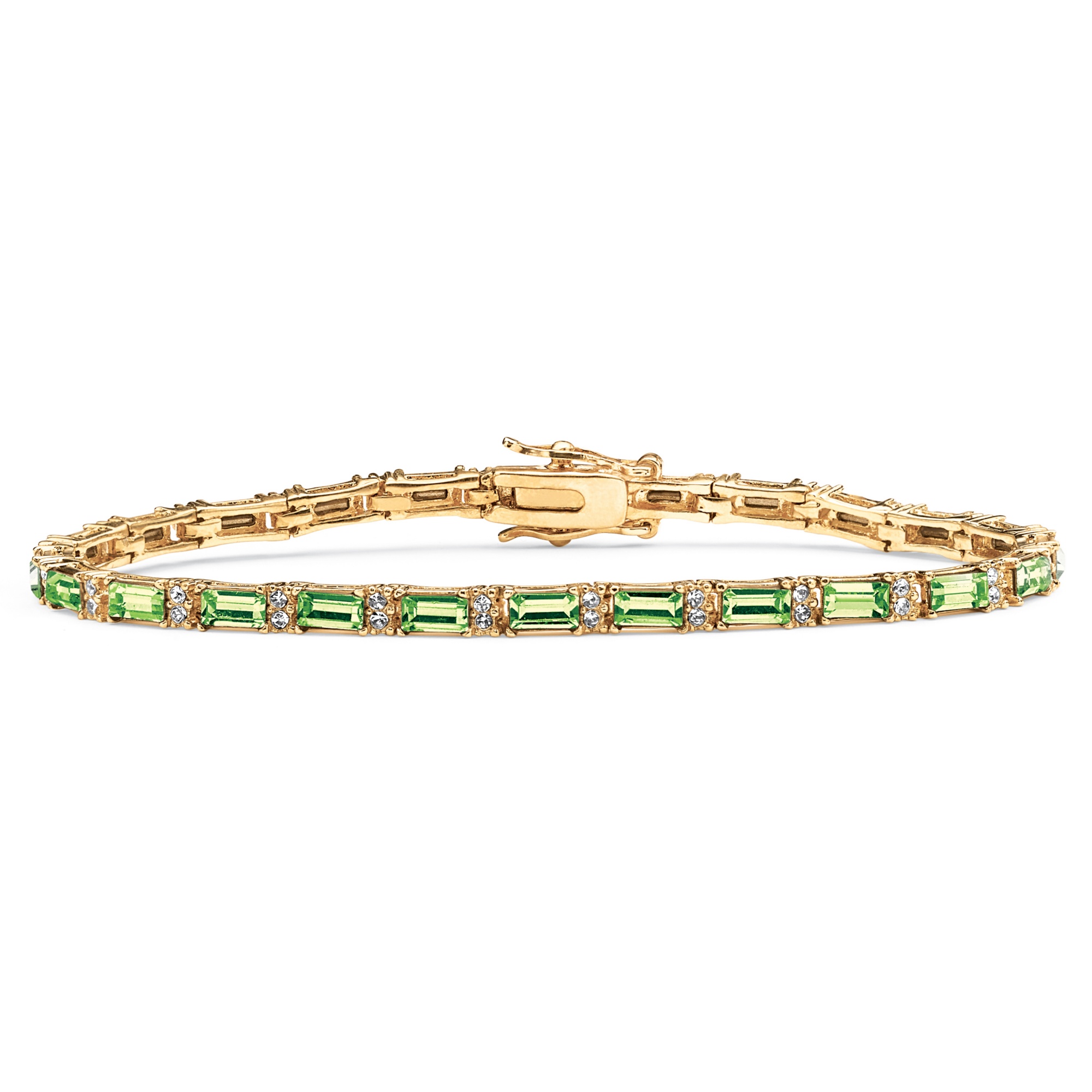 14k Gold-Plated Birthstone/Crystal Tennis Bracelet