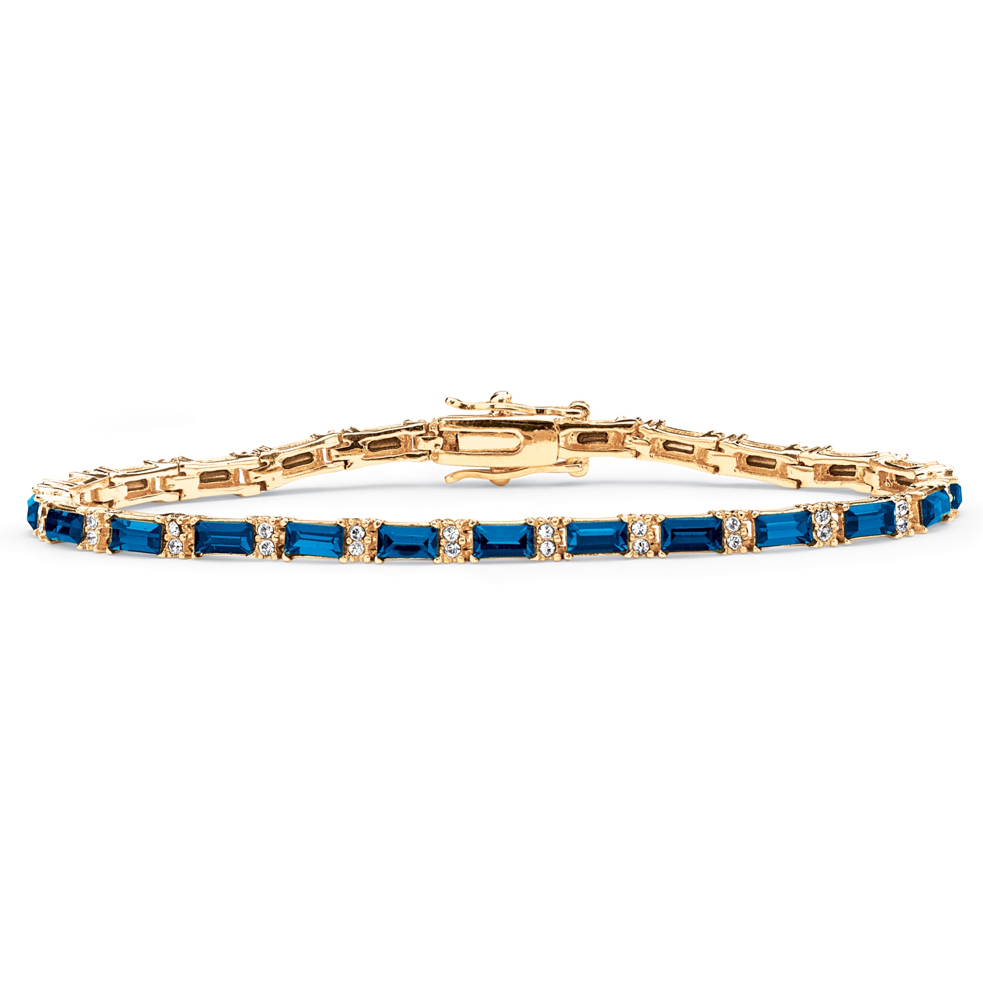 14k Gold-Plated Birthstone/Crystal Tennis Bracelet
