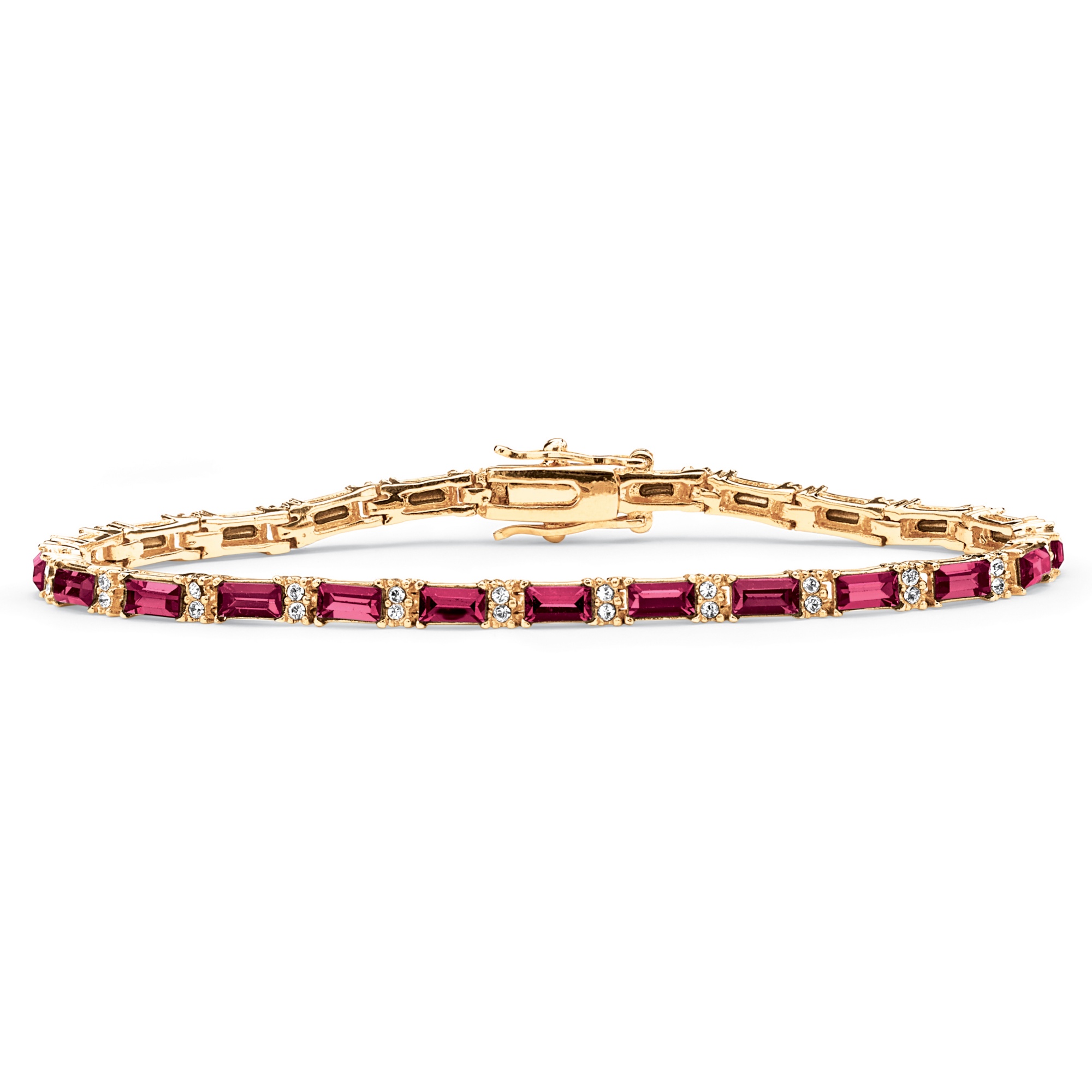 14k Gold-Plated Birthstone/Crystal Tennis Bracelet
