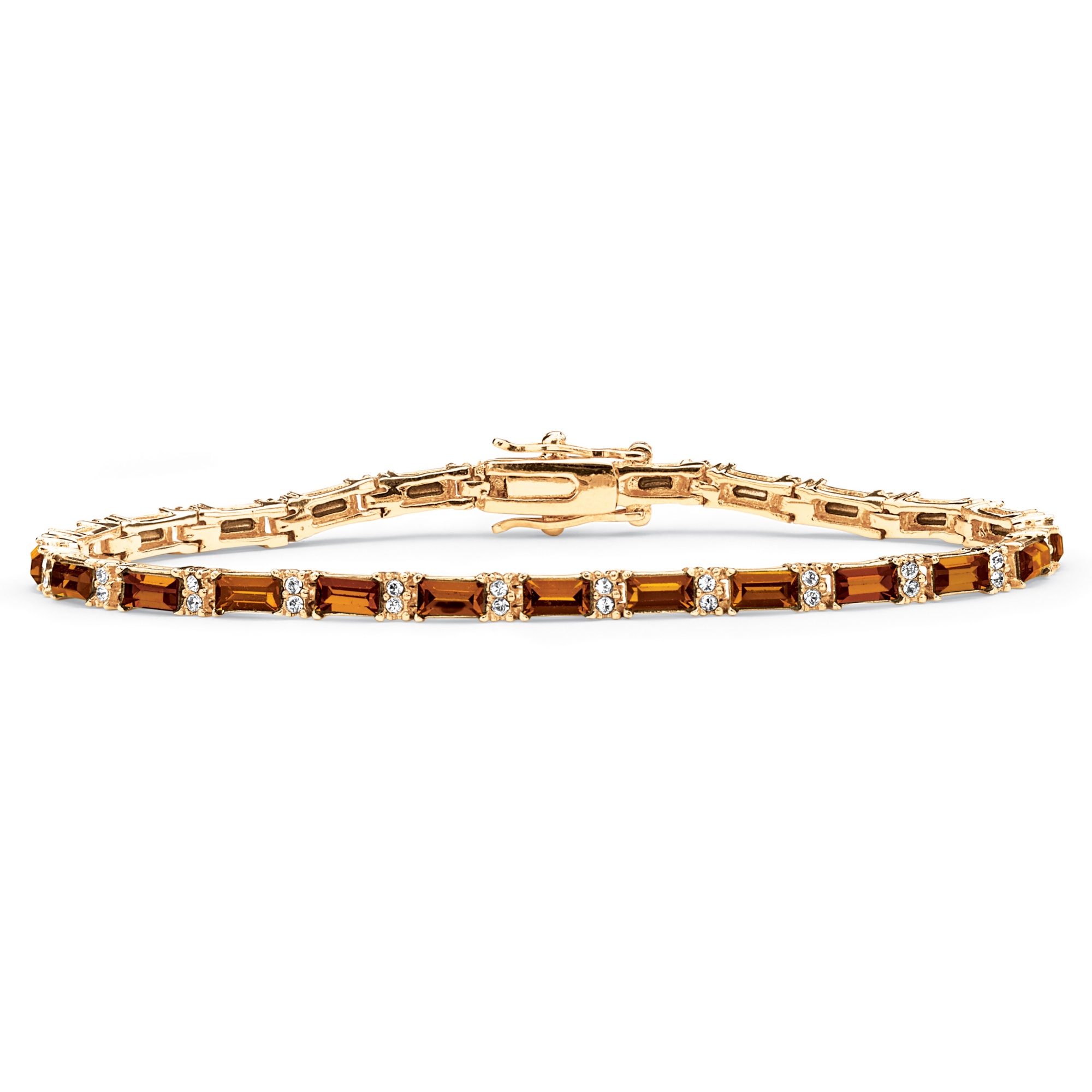 14k Gold-Plated Birthstone/Crystal Tennis Bracelet
