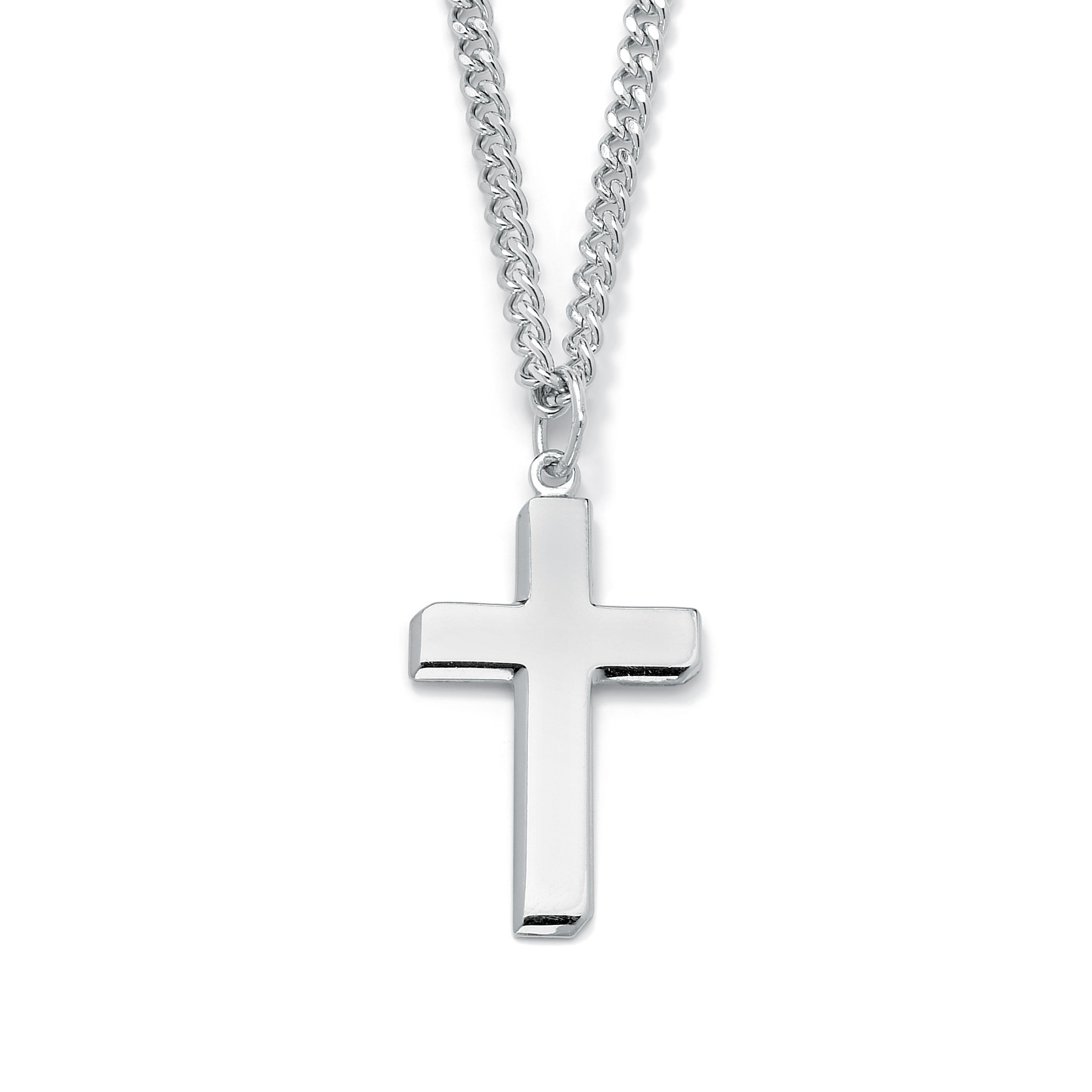 Sterling Silver Cross Pendant and Stainless Steel Chain