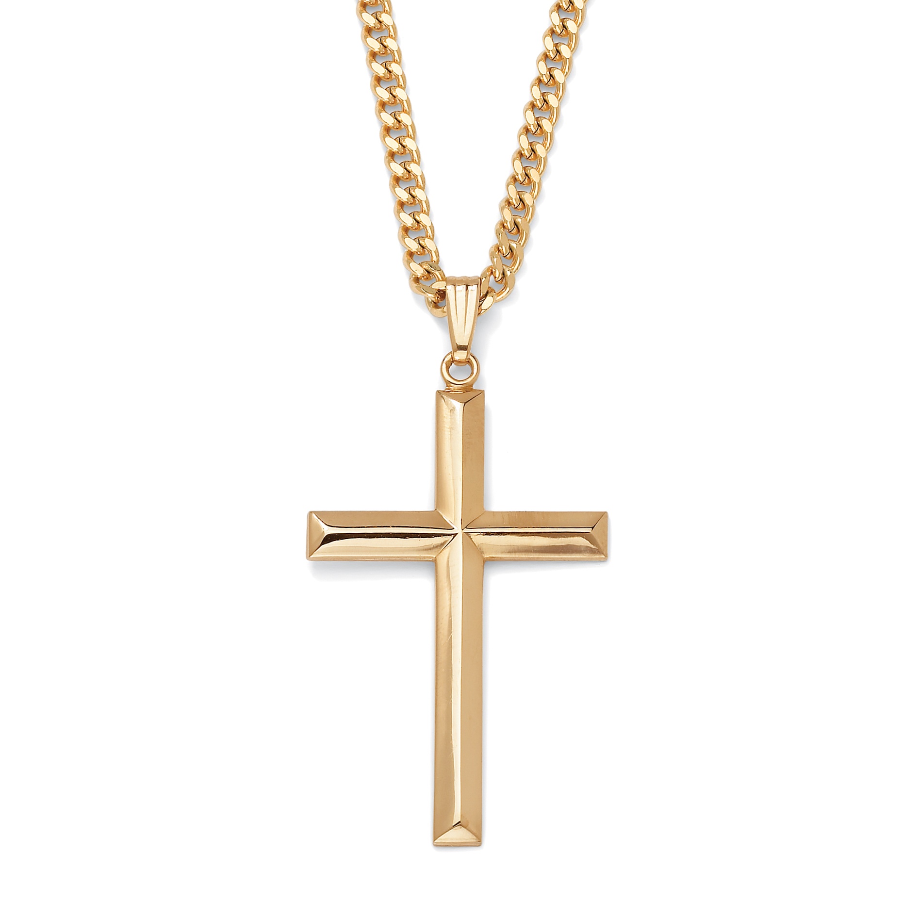 14k Gold-Filled Cross Pendant and 14k Gold-Plated Chain