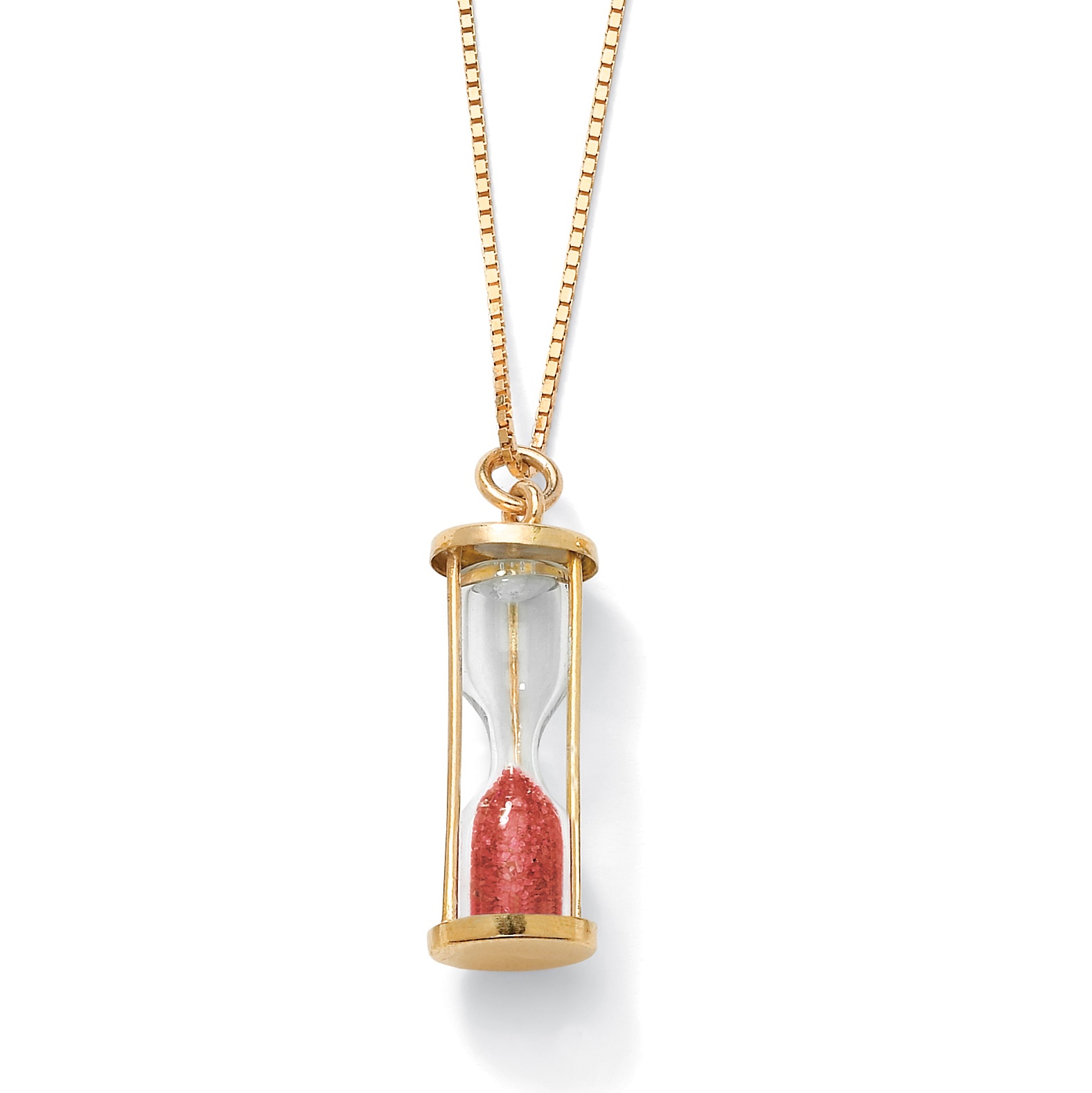 18k Gold over Silver Birthstone Hourglass Pendant