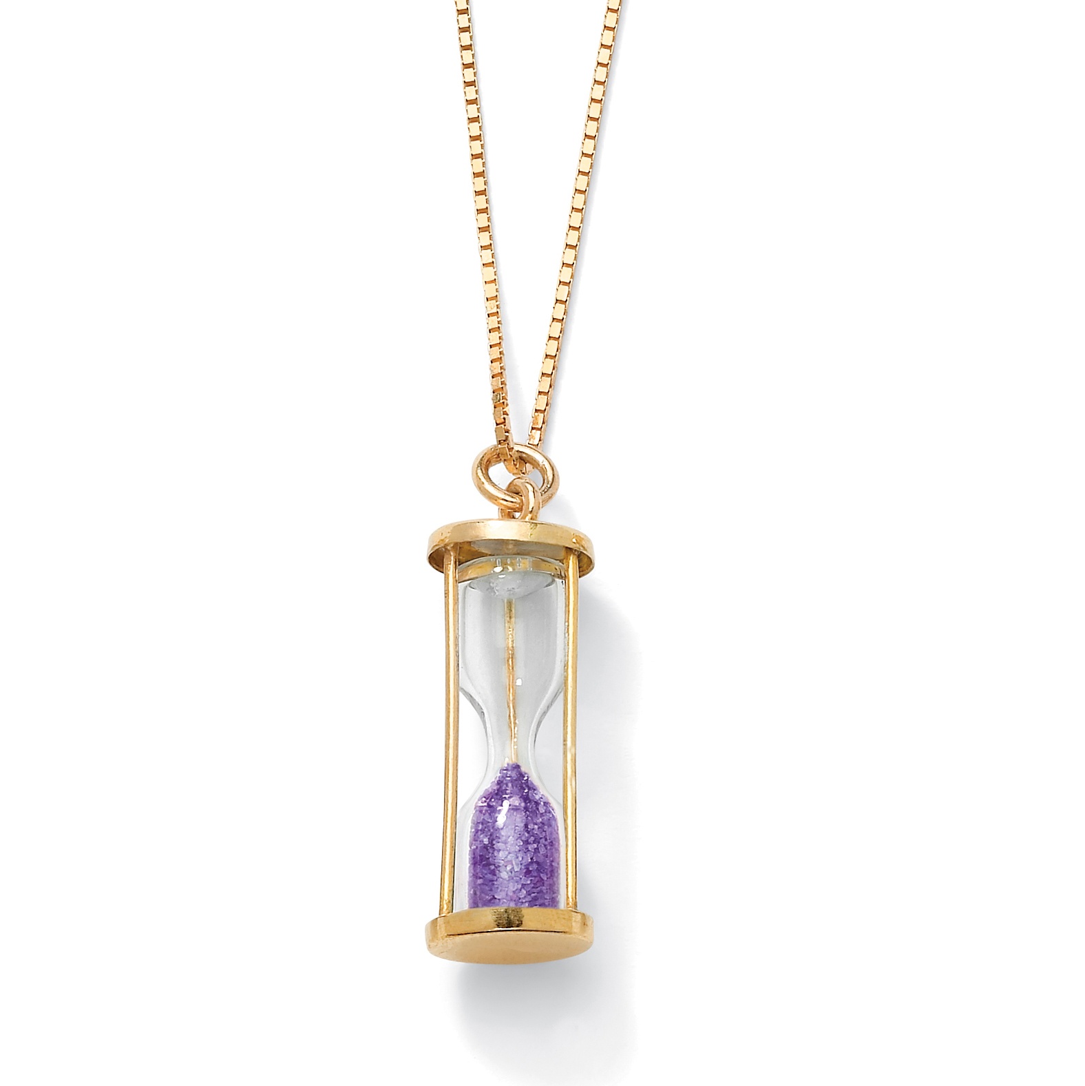 18k Gold over Silver Birthstone Hourglass Pendant
