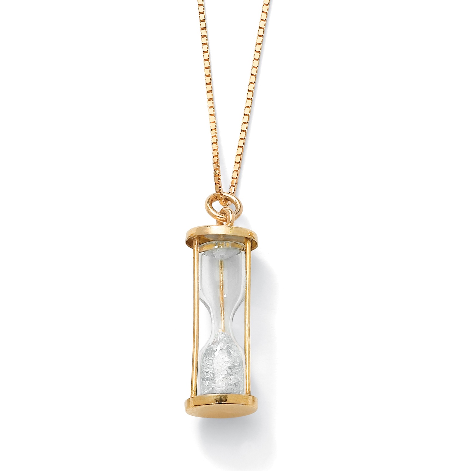 18k Gold over Silver Birthstone Hourglass Pendant
