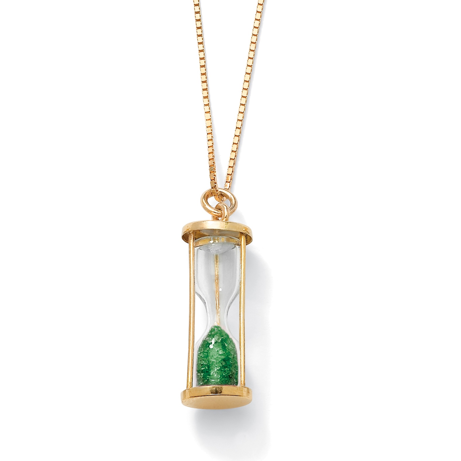 18k Gold over Silver Birthstone Hourglass Pendant