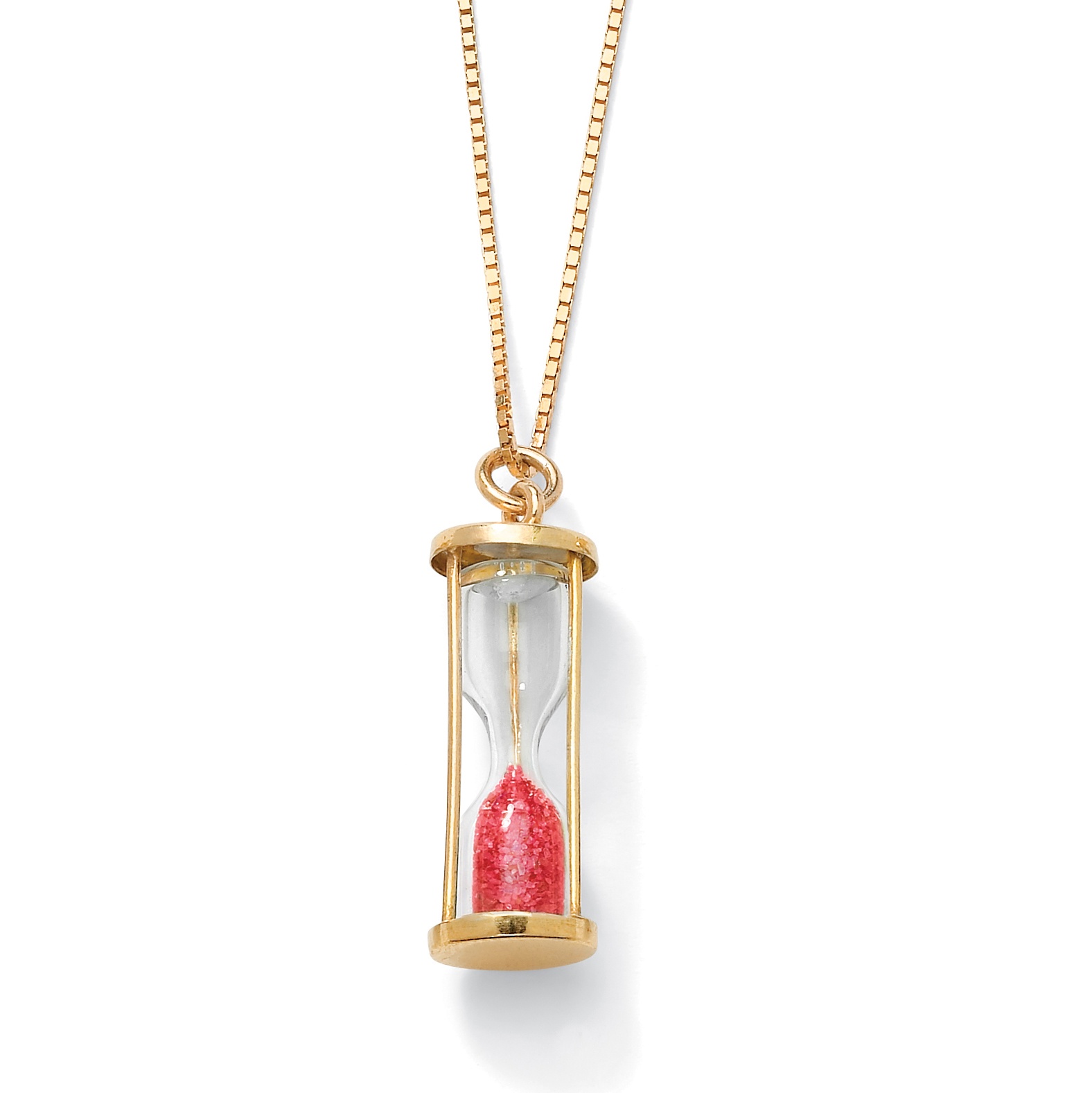 18k Gold over Silver Birthstone Hourglass Pendant