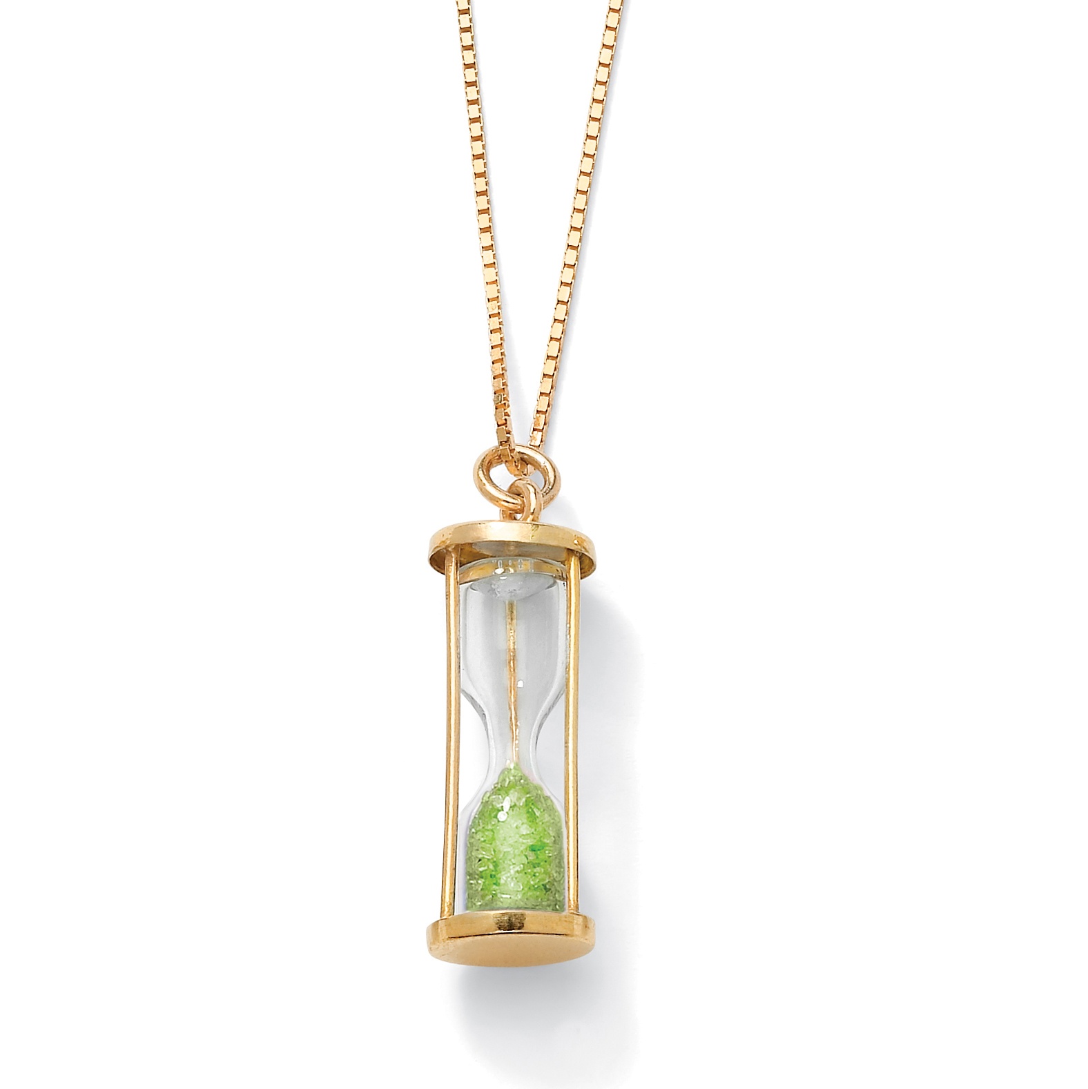 18k Gold over Silver Birthstone Hourglass Pendant