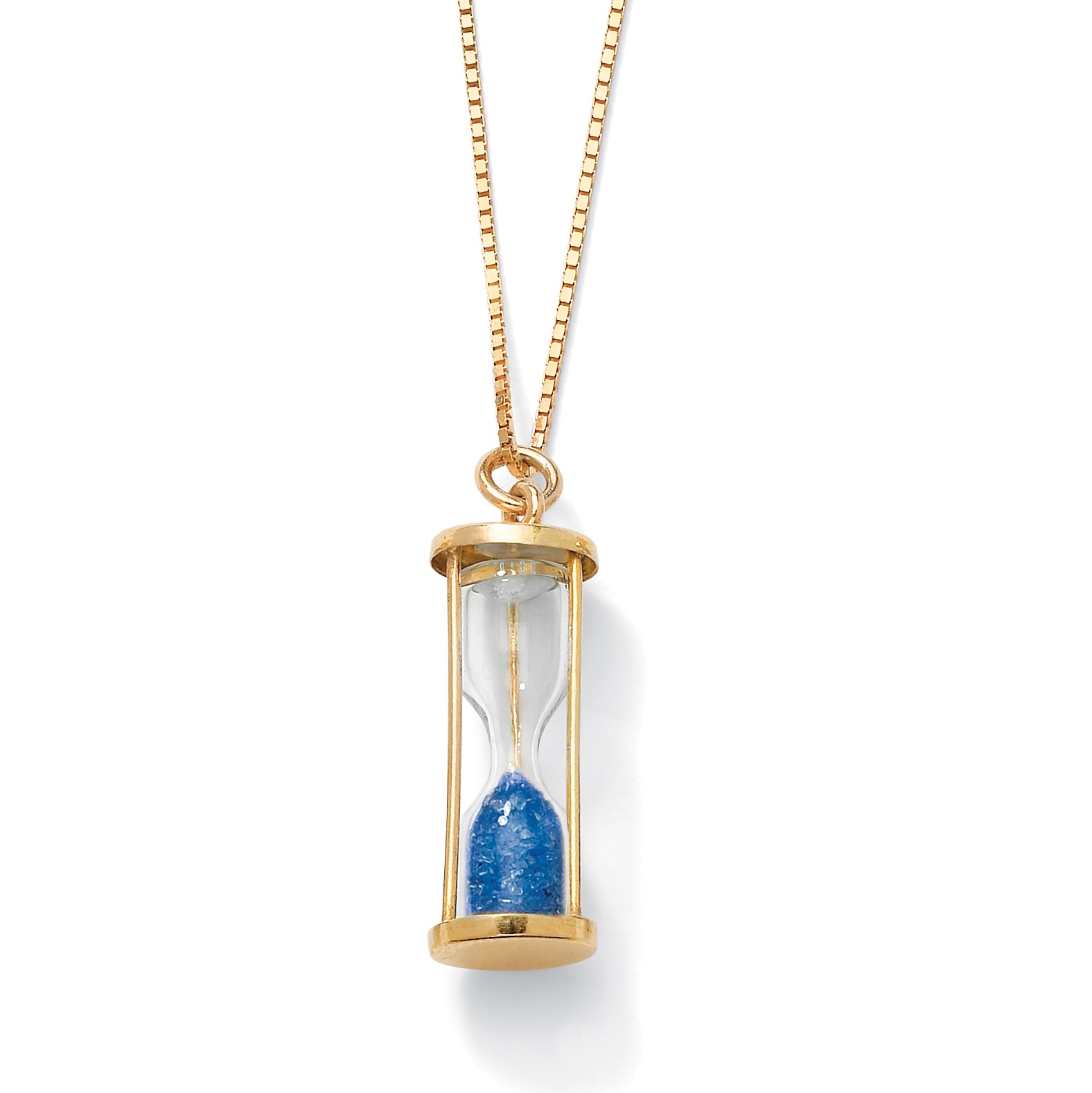 18k Gold over Silver Birthstone Hourglass Pendant
