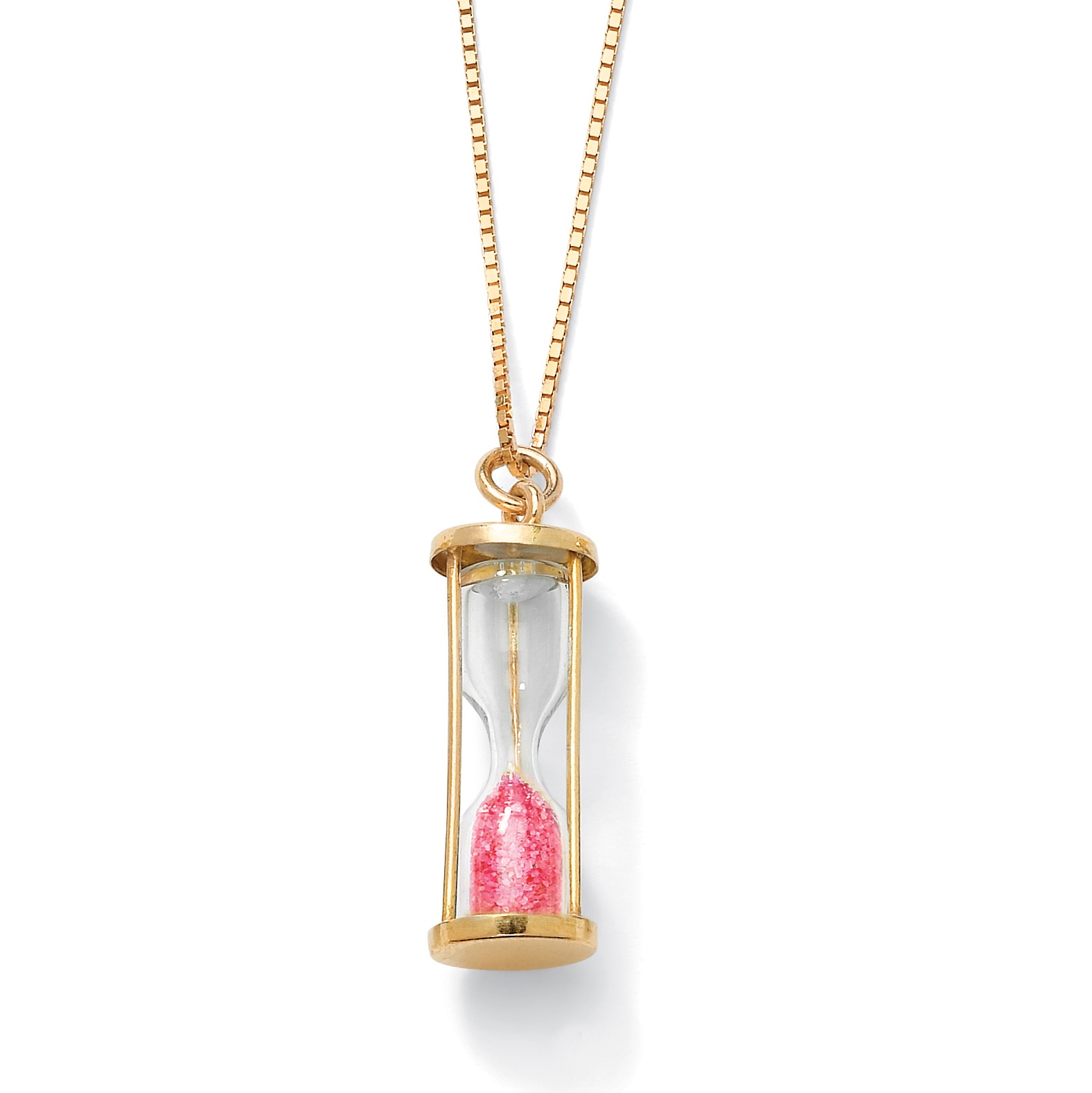18k Gold over Silver Birthstone Hourglass Pendant