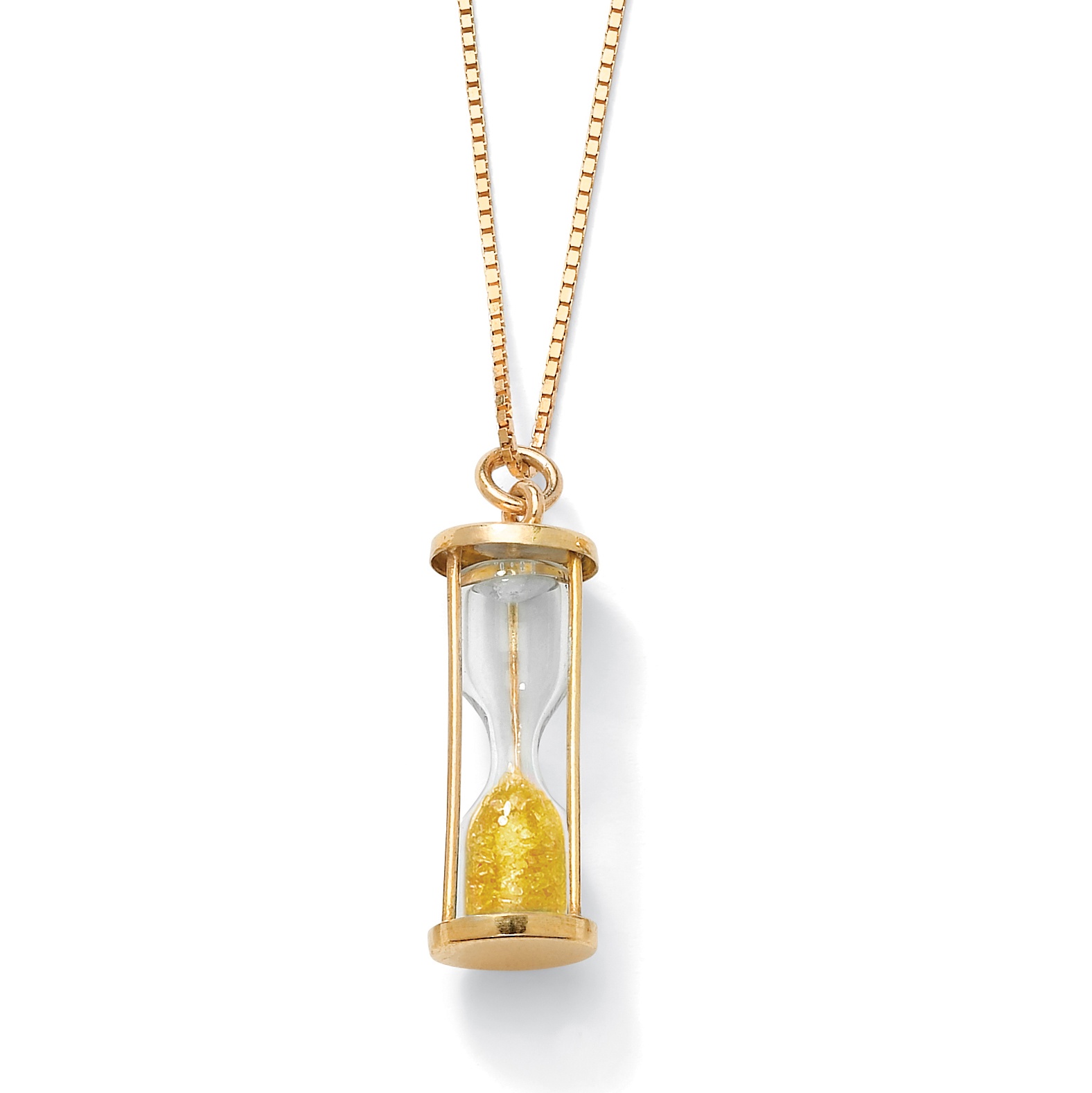 18k Gold over Silver Birthstone Hourglass Pendant