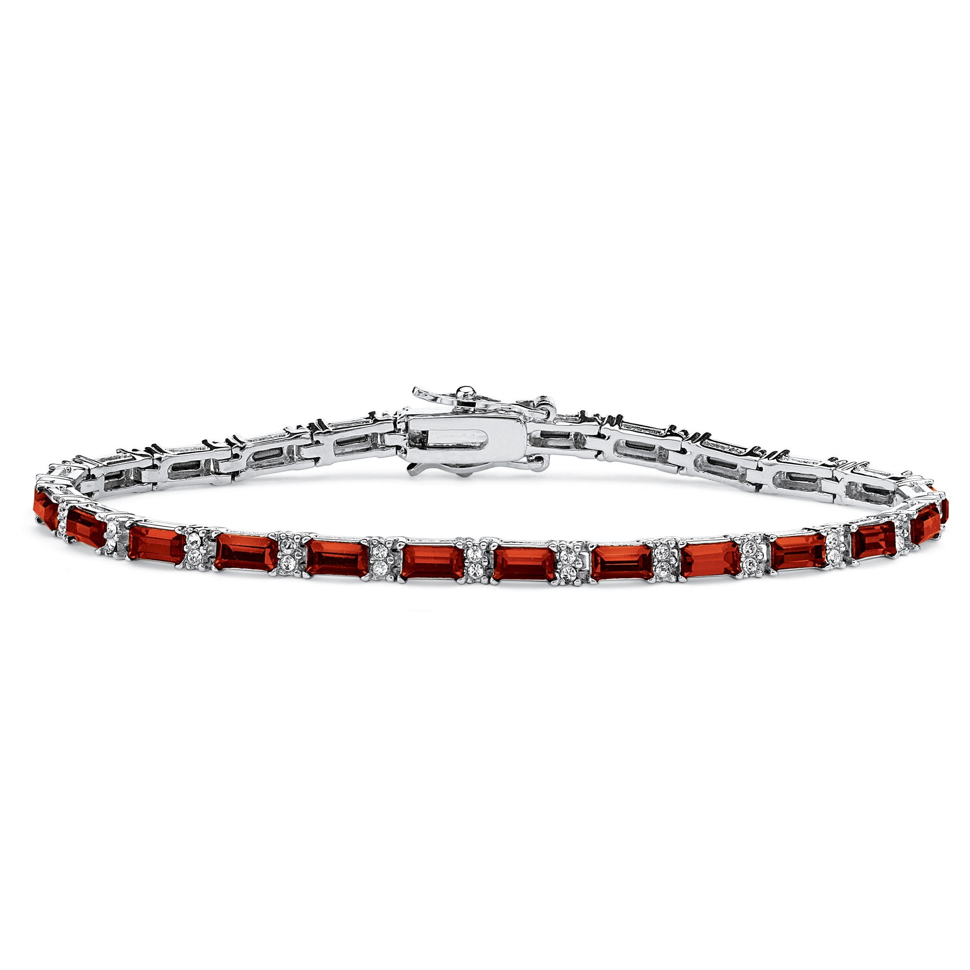 Silvertone Metal Birthstone Tennis Bracelet