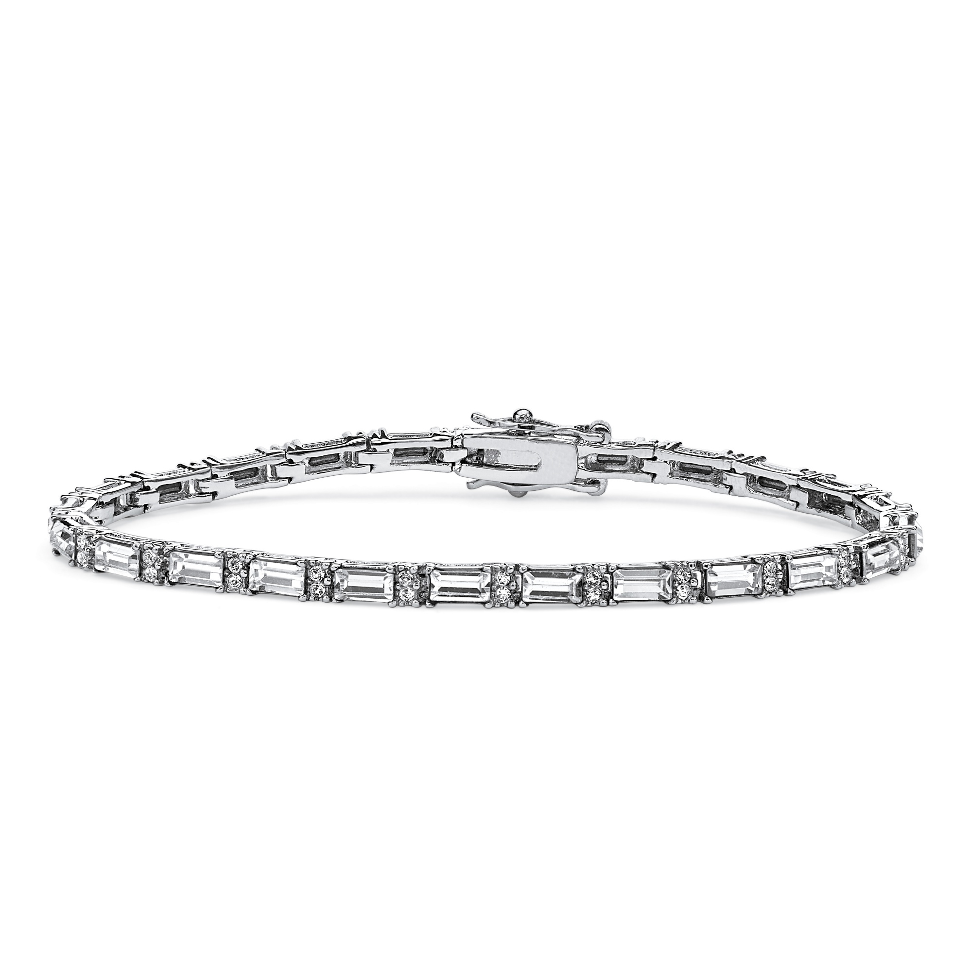 Silvertone Metal Birthstone Tennis Bracelet