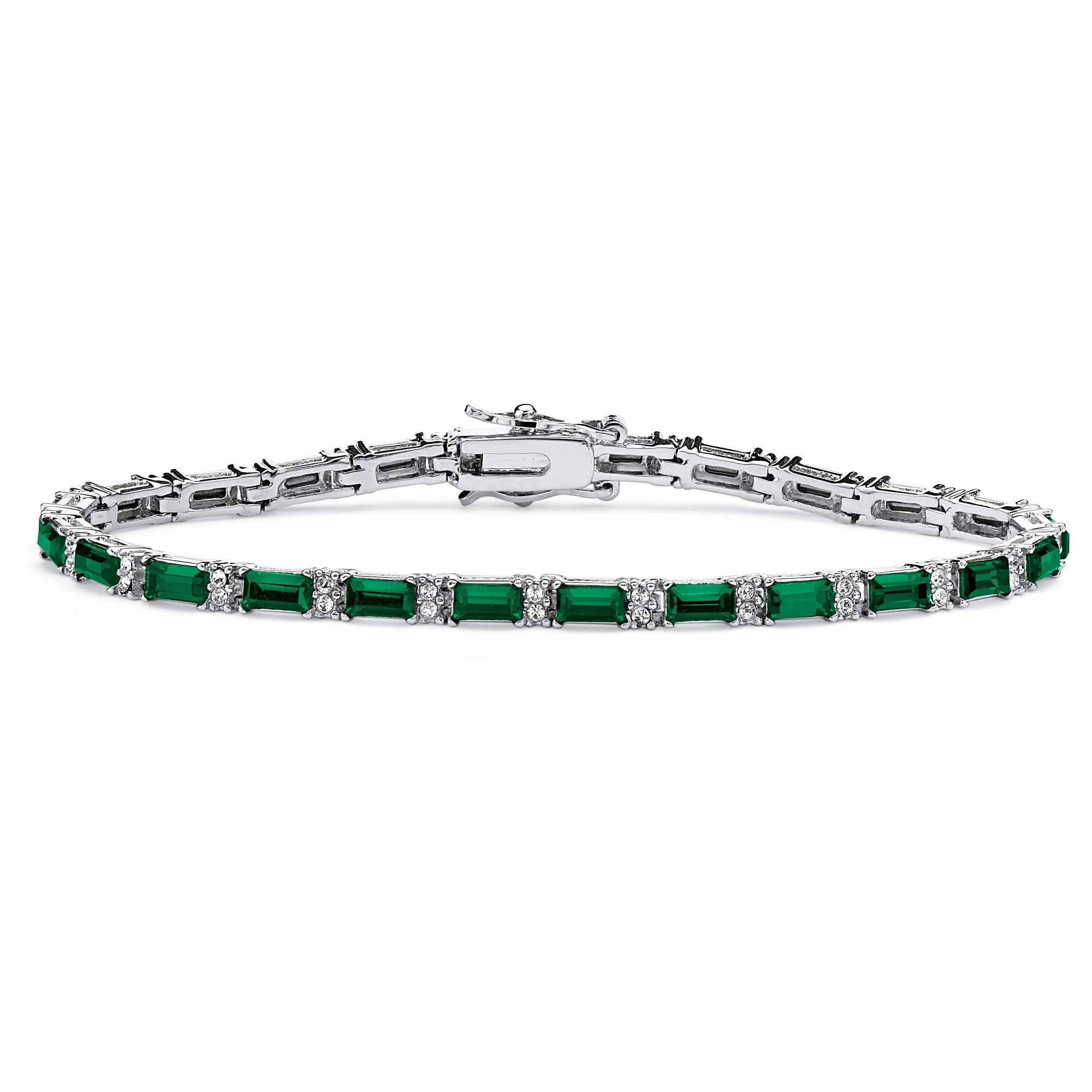 Silvertone Metal Birthstone Tennis Bracelet