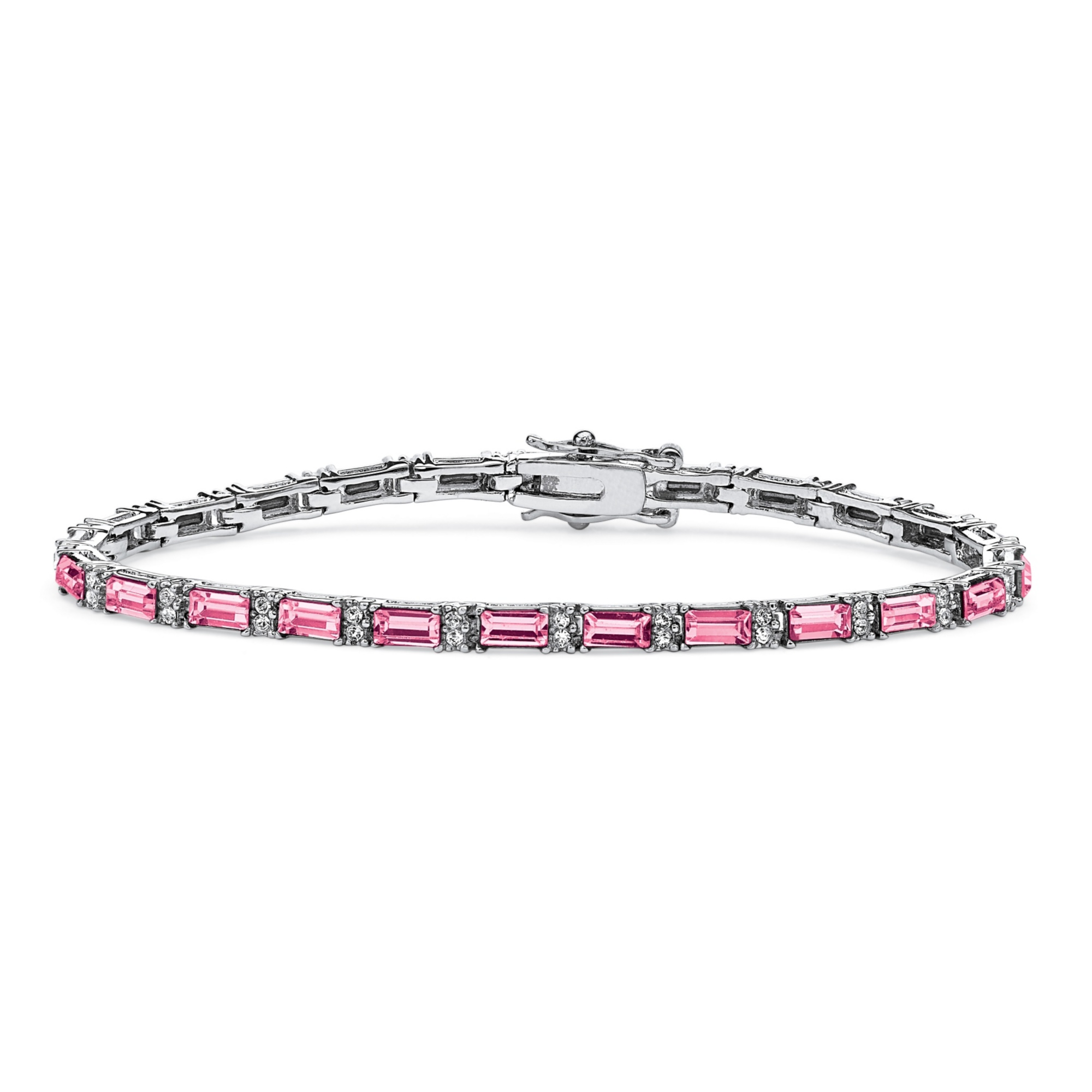 Silvertone Metal Birthstone Tennis Bracelet