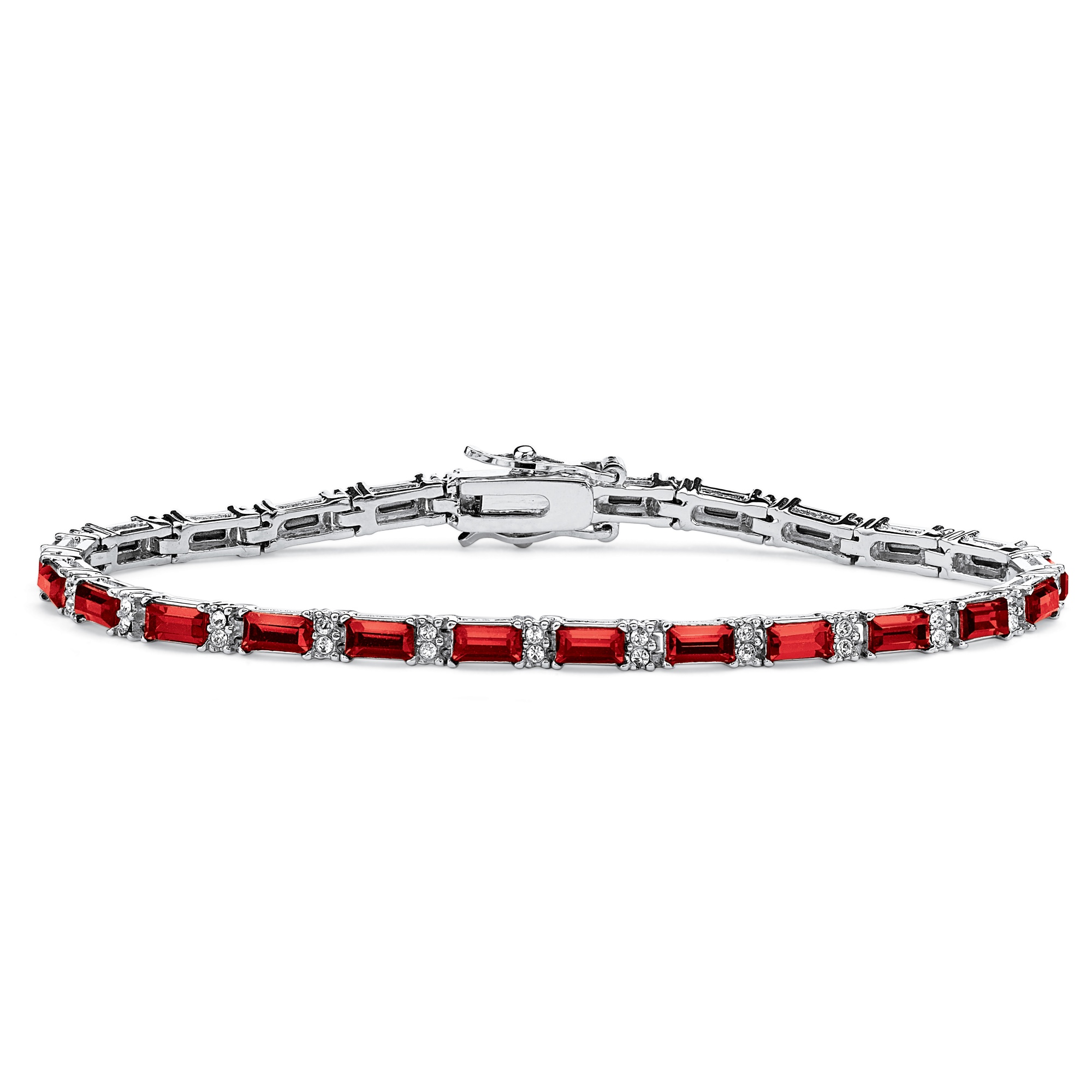 Silvertone Metal Birthstone Tennis Bracelet