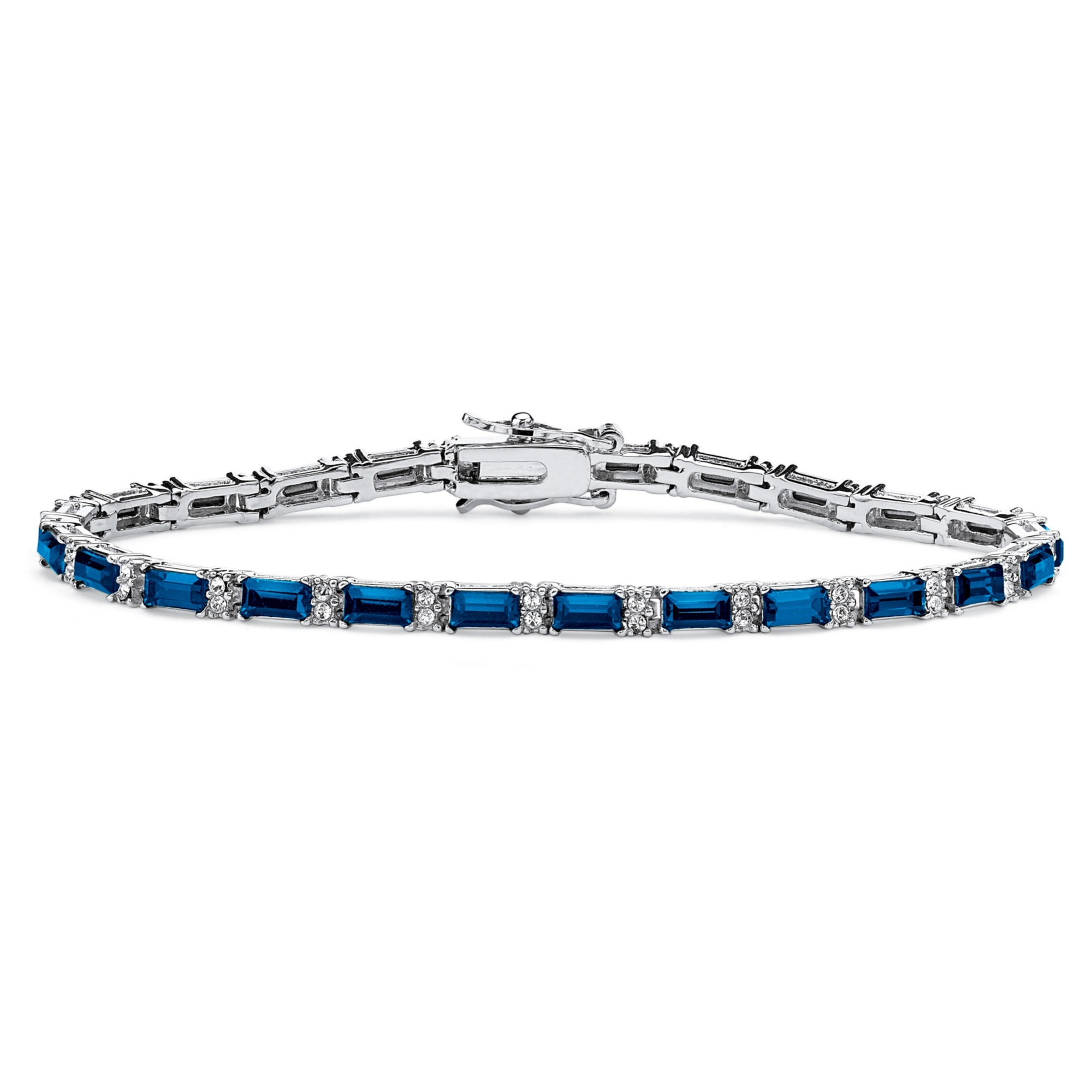 Silvertone Metal Birthstone Tennis Bracelet