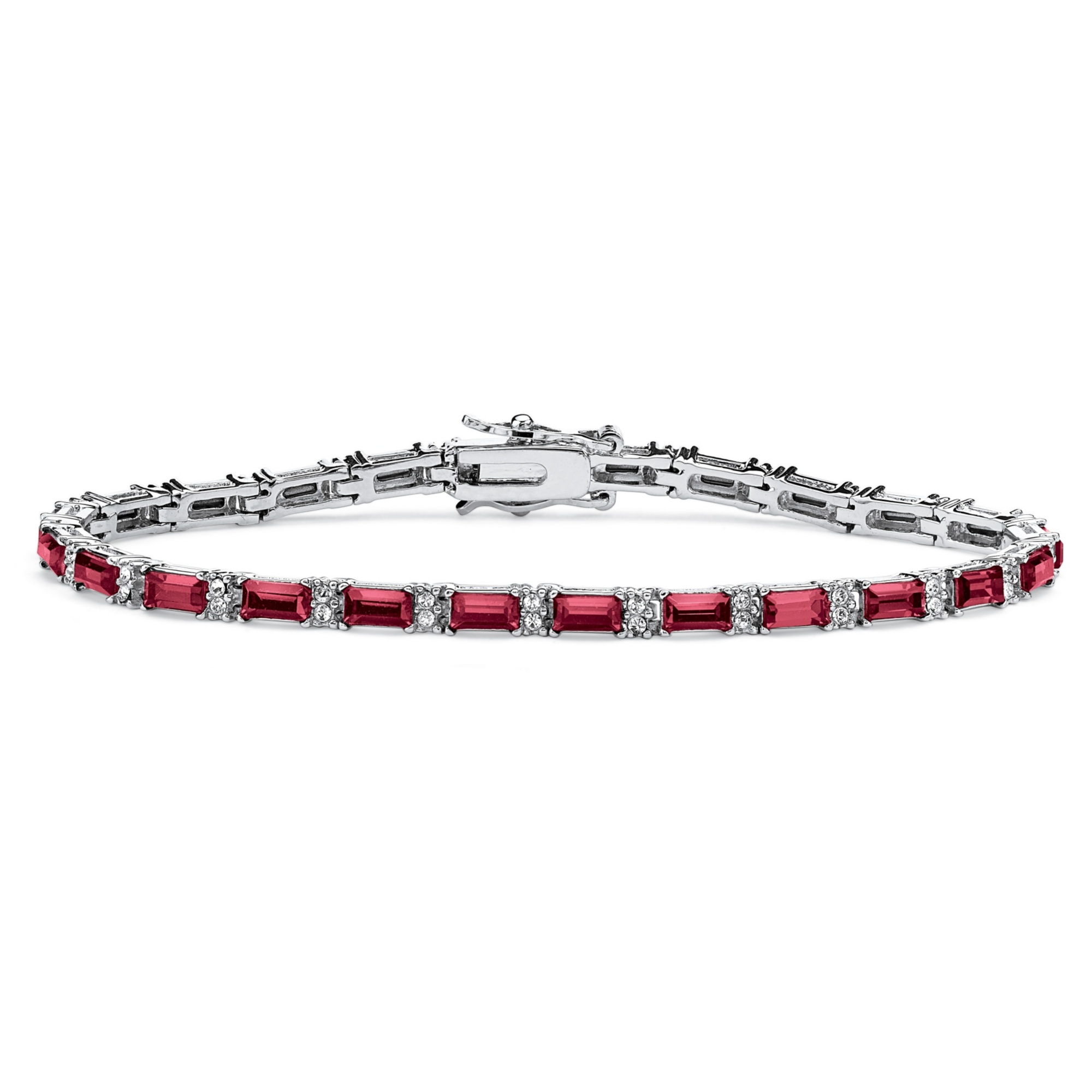 Silvertone Metal Birthstone Tennis Bracelet