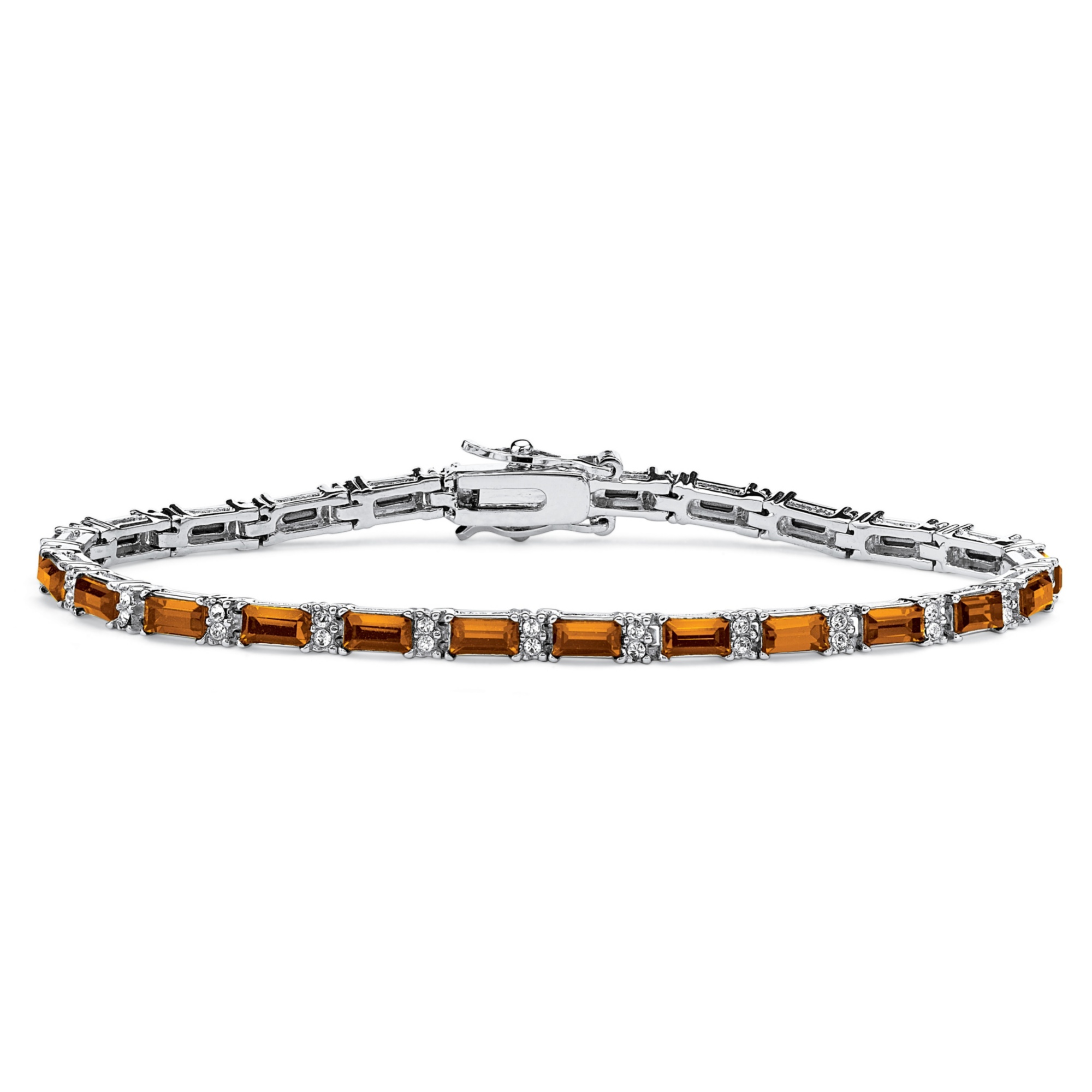Silvertone Metal Birthstone Tennis Bracelet