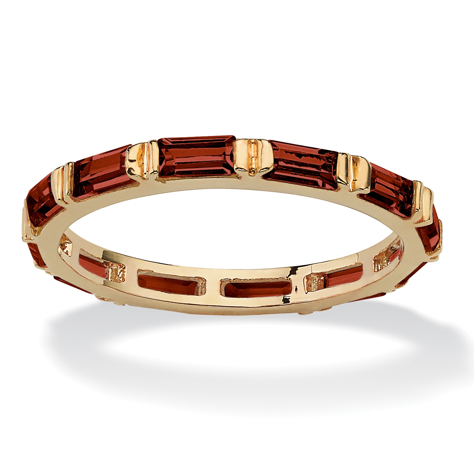 14k Gold-Plated Birthstone Eternity Band Ring
