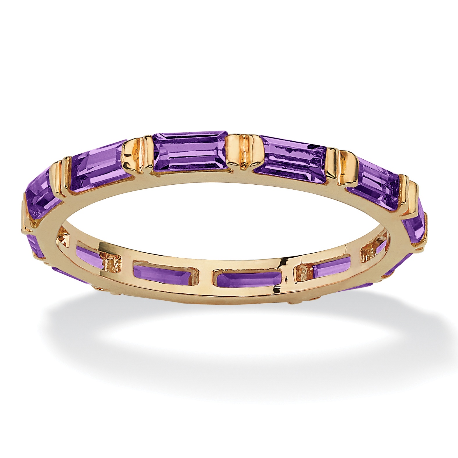 14k Gold-Plated Birthstone Eternity Band Ring