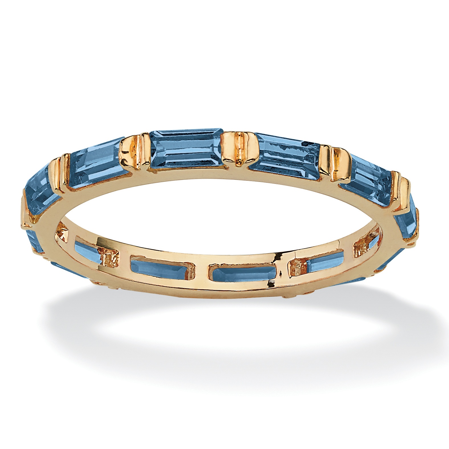 14k Gold-Plated Birthstone Eternity Band Ring