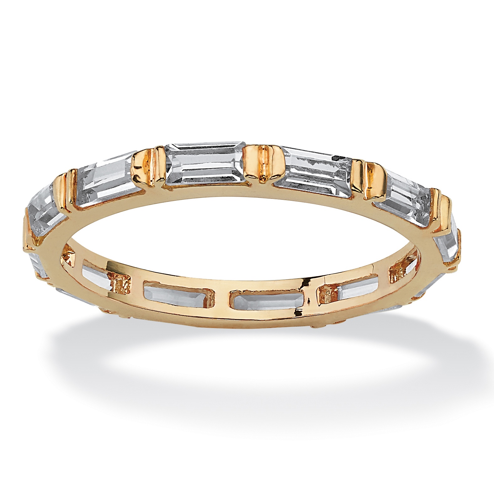 14k Gold-Plated Birthstone Eternity Band Ring
