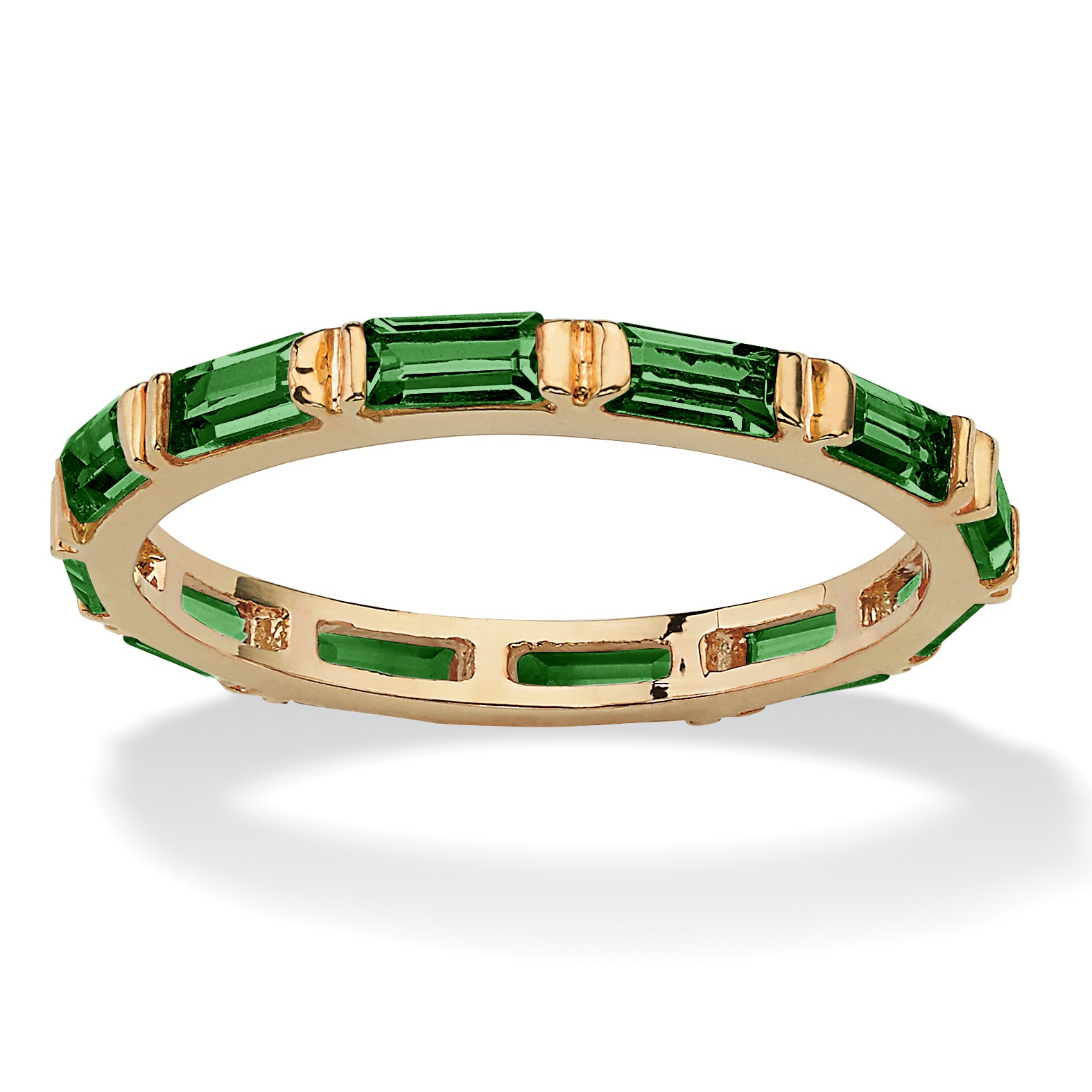14k Gold-Plated Birthstone Eternity Band Ring