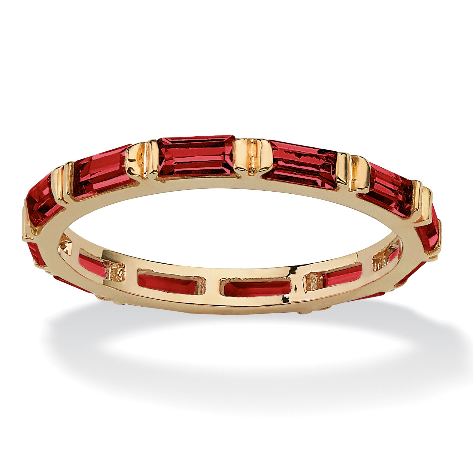 14k Gold-Plated Birthstone Eternity Band Ring