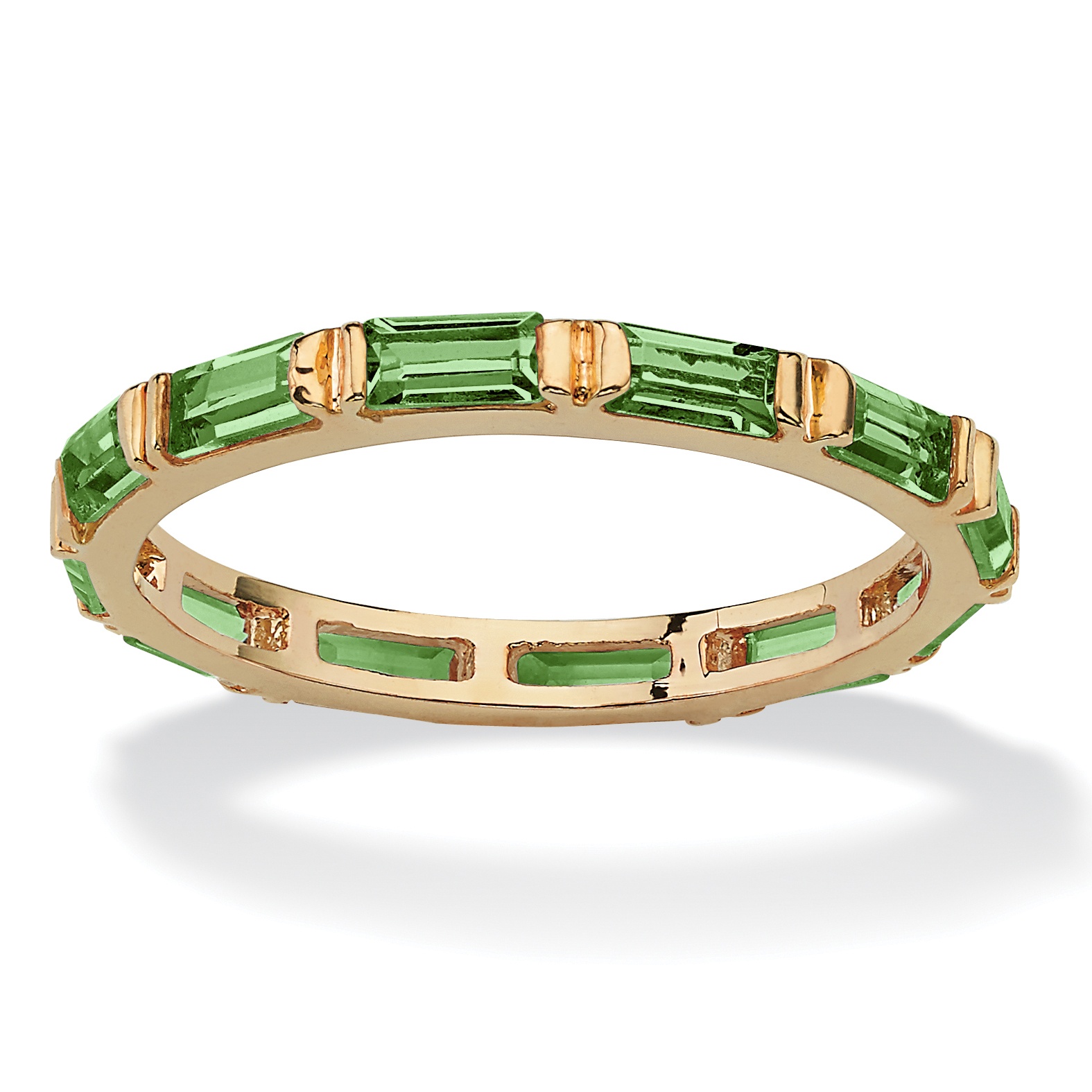 14k Gold-Plated Birthstone Eternity Band Ring