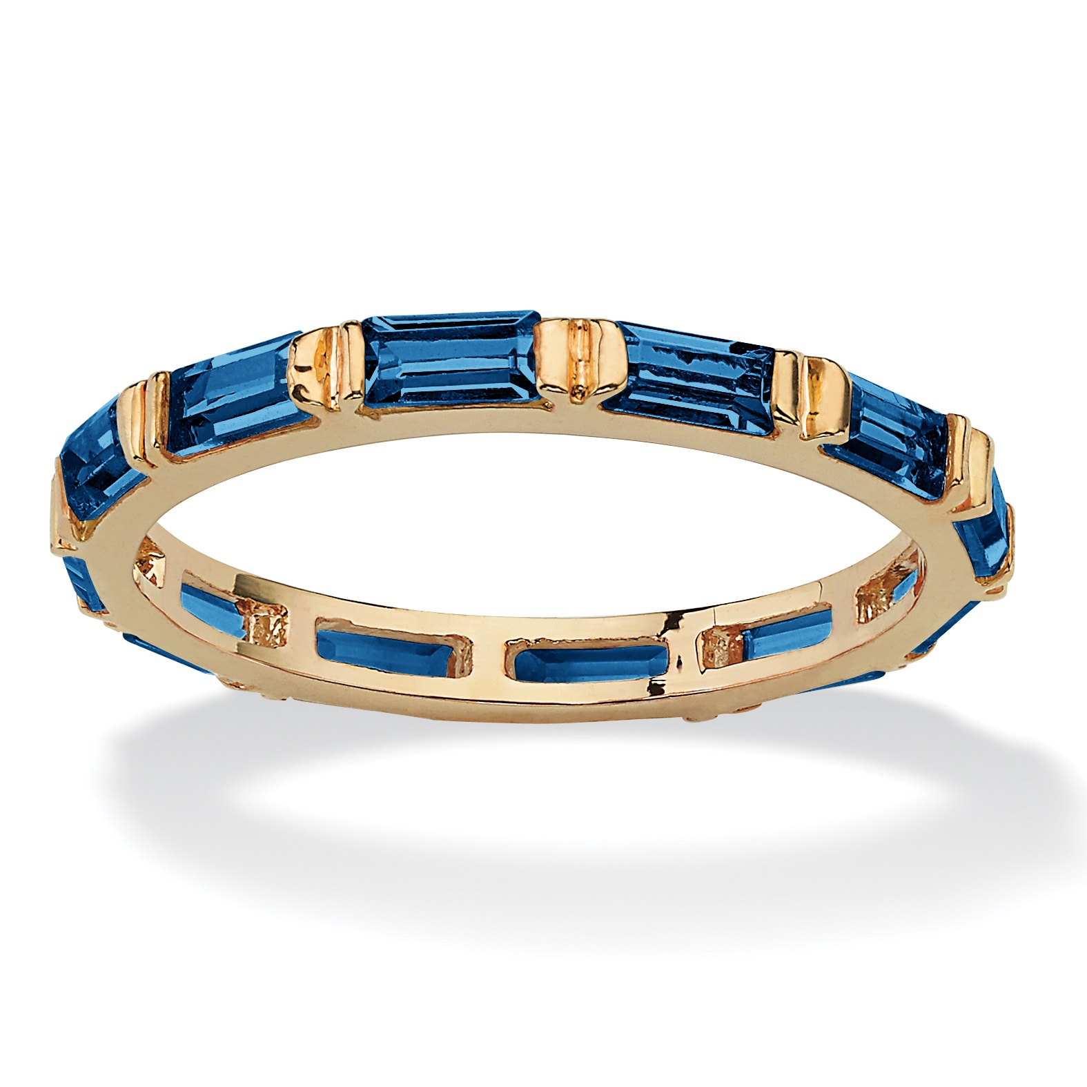 14k Gold-Plated Birthstone Eternity Band Ring
