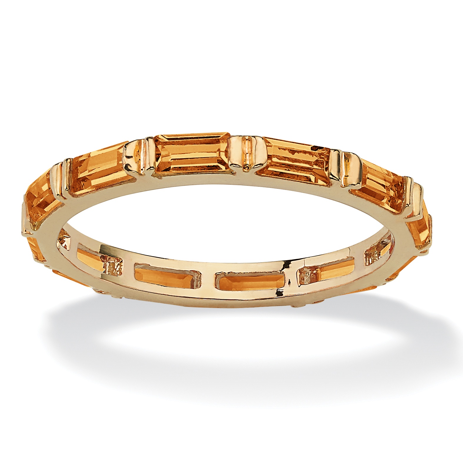 14k Gold-Plated Birthstone Eternity Band Ring