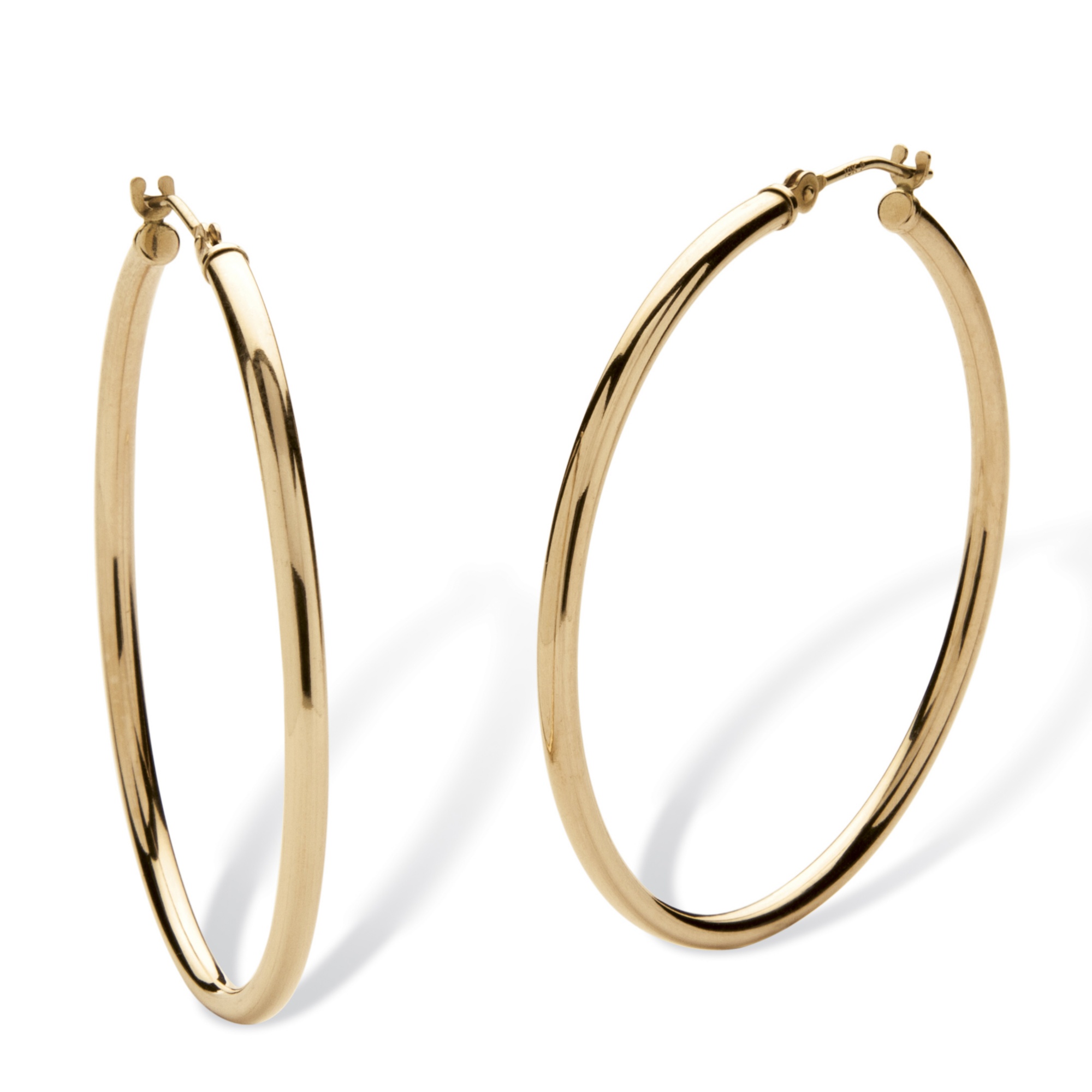 10k Gold Hoop Pierced Earrings 40 mm