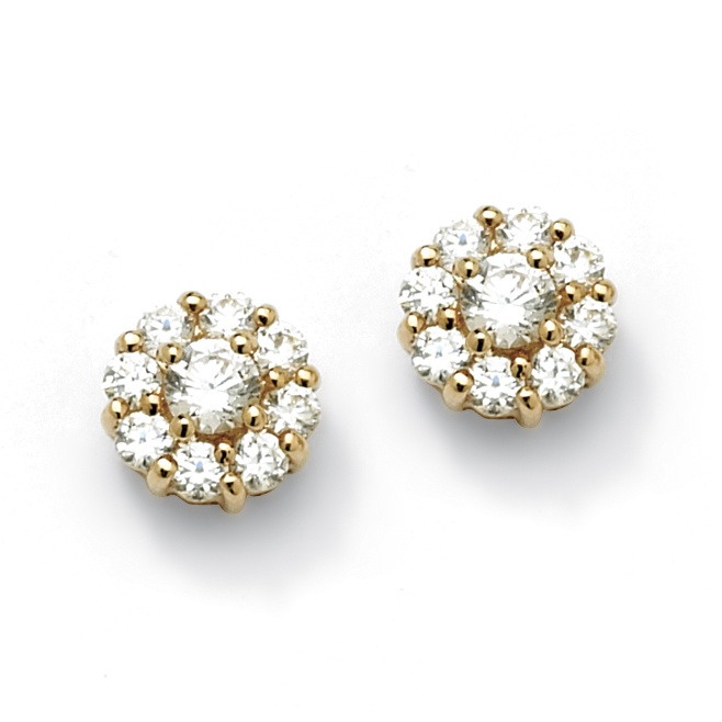 .74 CT TW Round Multi-DiamonUltra&trade; Cubic Zirconia Stud Pierced Earrings...