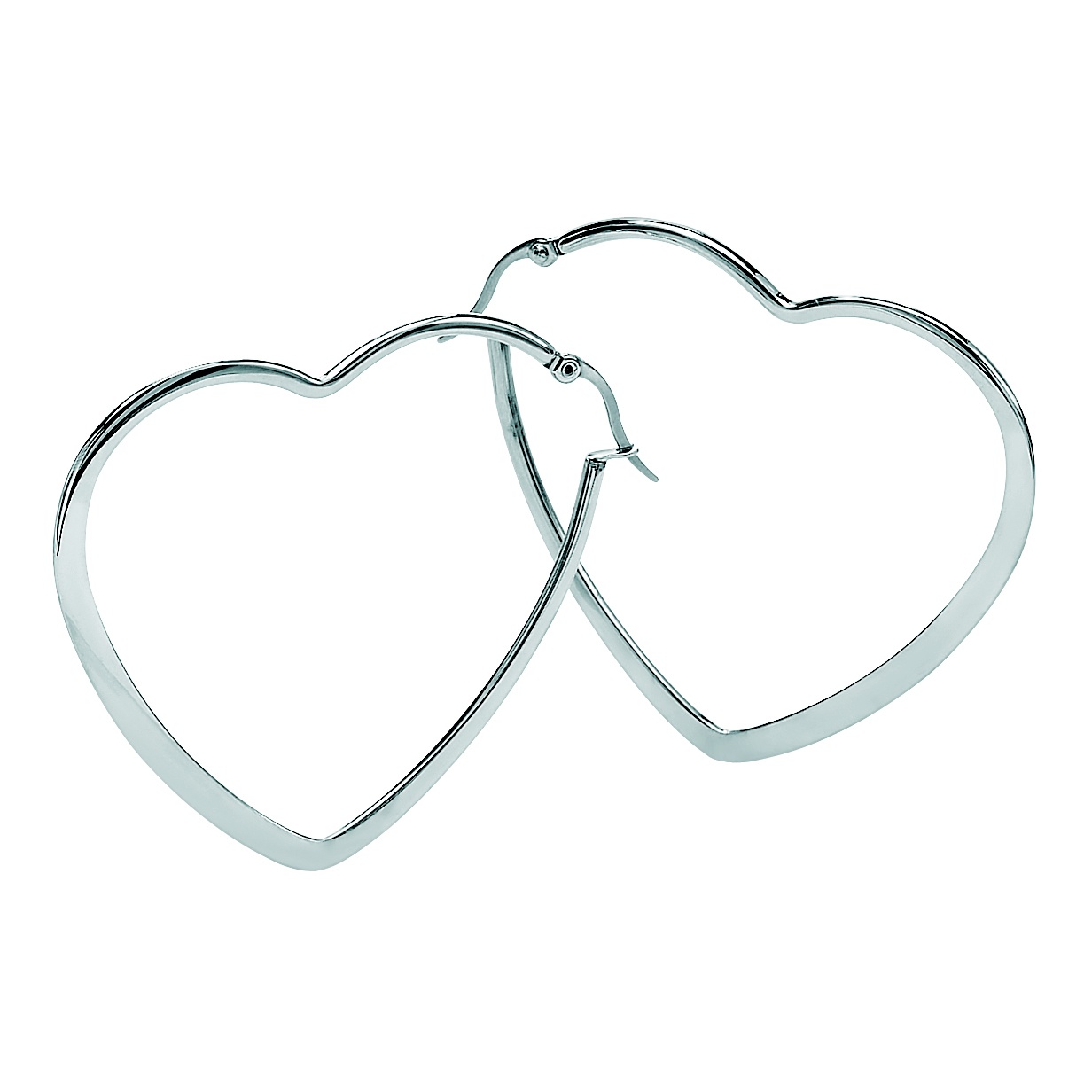 Stainless Steel Heart-Shaped Hoop Pierced Earrings