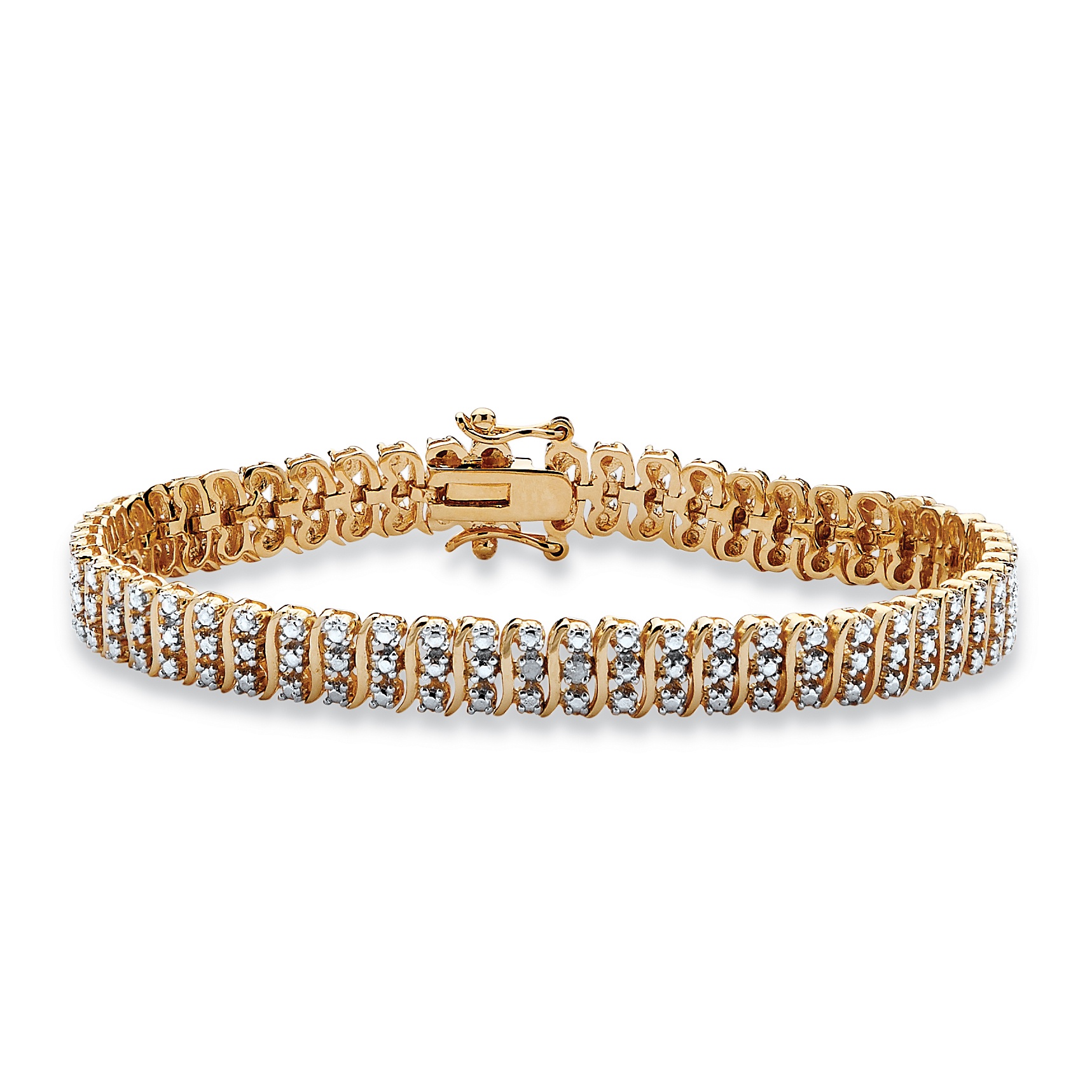 Diamond Accent Tennis Bracelet in 14k Gold-Plated