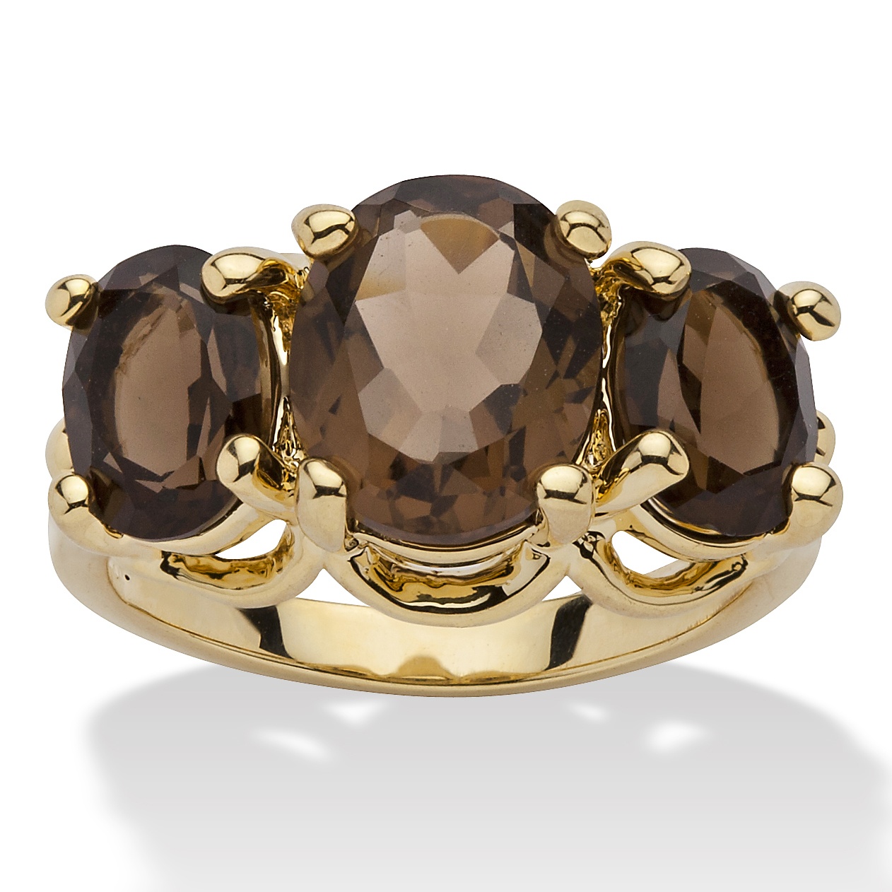 14k Gold-Plated Smoky Quartz Ring