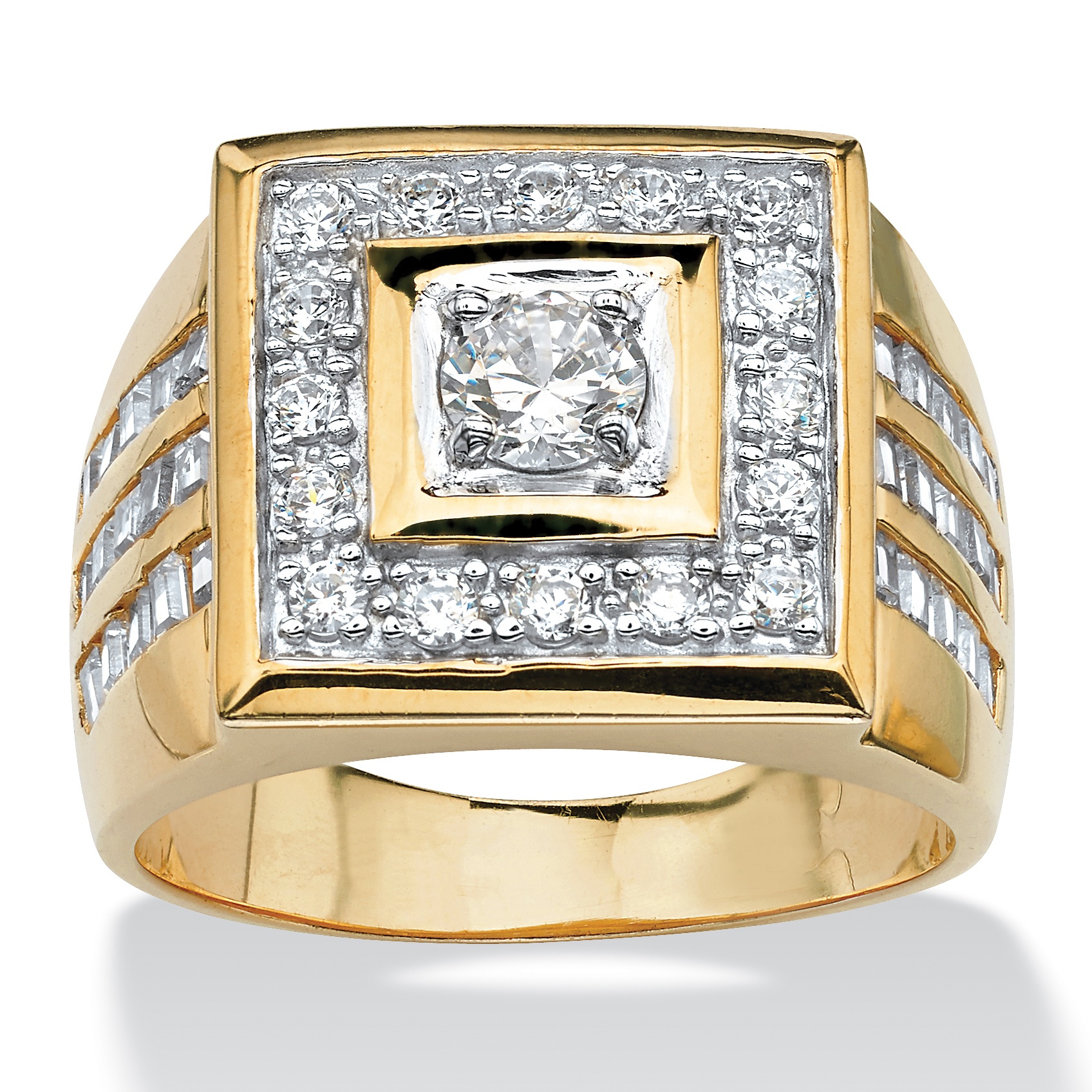 14k Gold-Plated Bezel-Set DiamonUltra&trade; Cubic Zirconia Ring
