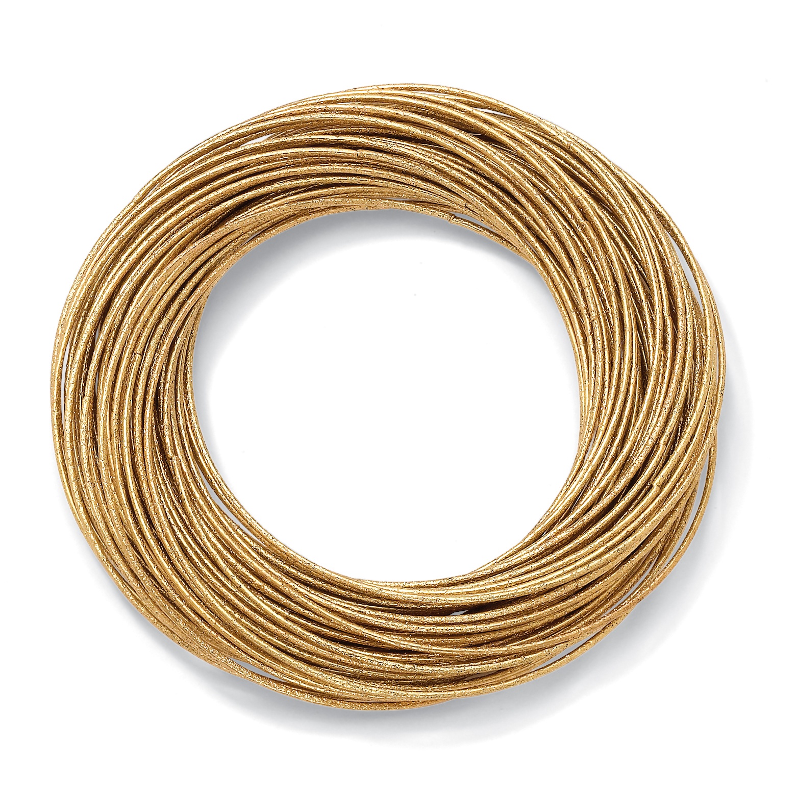 Antiqued Goldtone Metal Multi-Row Cable Bangle Bracelet