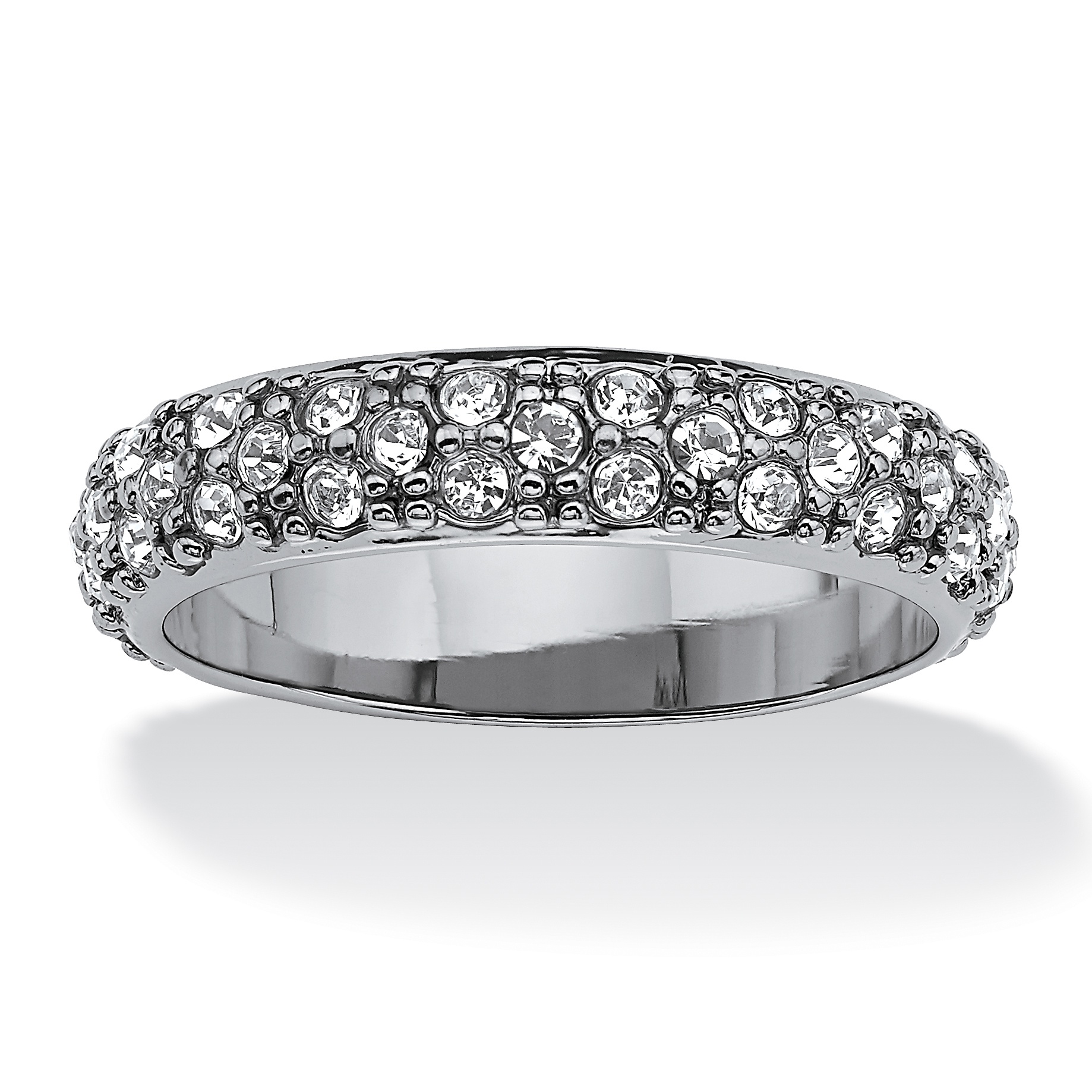 Black Ruthenium Finish Round Birthstone Eternity Band